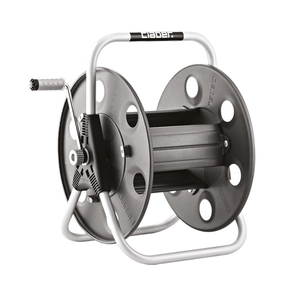 Claber Metal 40 Ground Hose Reel - Heavy Duty Garden Hose Storage with Wall Mount - Perfect for Lawn Care, Car Washing & Outdoor Watering