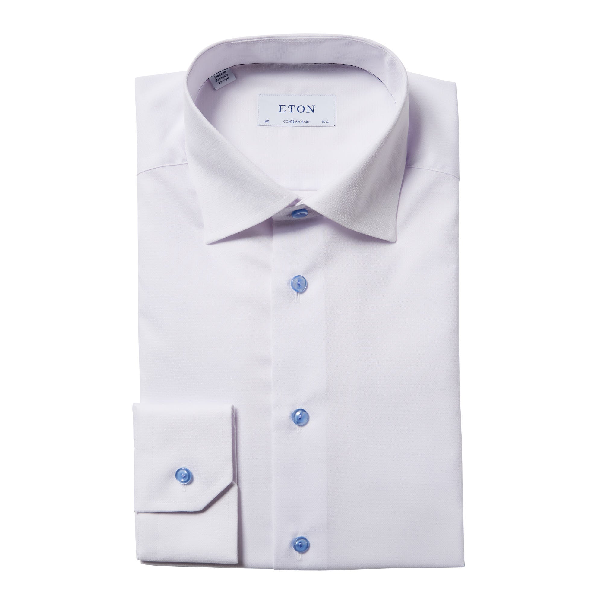 ETON Men's Cutaway Long Sleeve Dress Shirt - Slim Contemporary Fit, Single Cuff, White Formal Shirt for Business, Office & Special Occasions