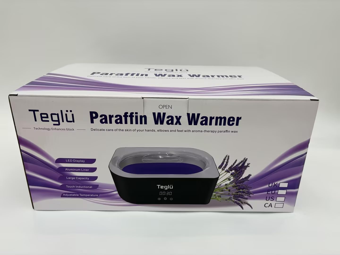 Teglu 4L Paraffin Wax Machine for Hand and Foot Spa with 3x 450g Wax Refills | Professional At-Home Hand & Foot Therapy | Perfect for Pain Relief, Moisturizing & Relaxation After Workouts, Manicures or Pedicures