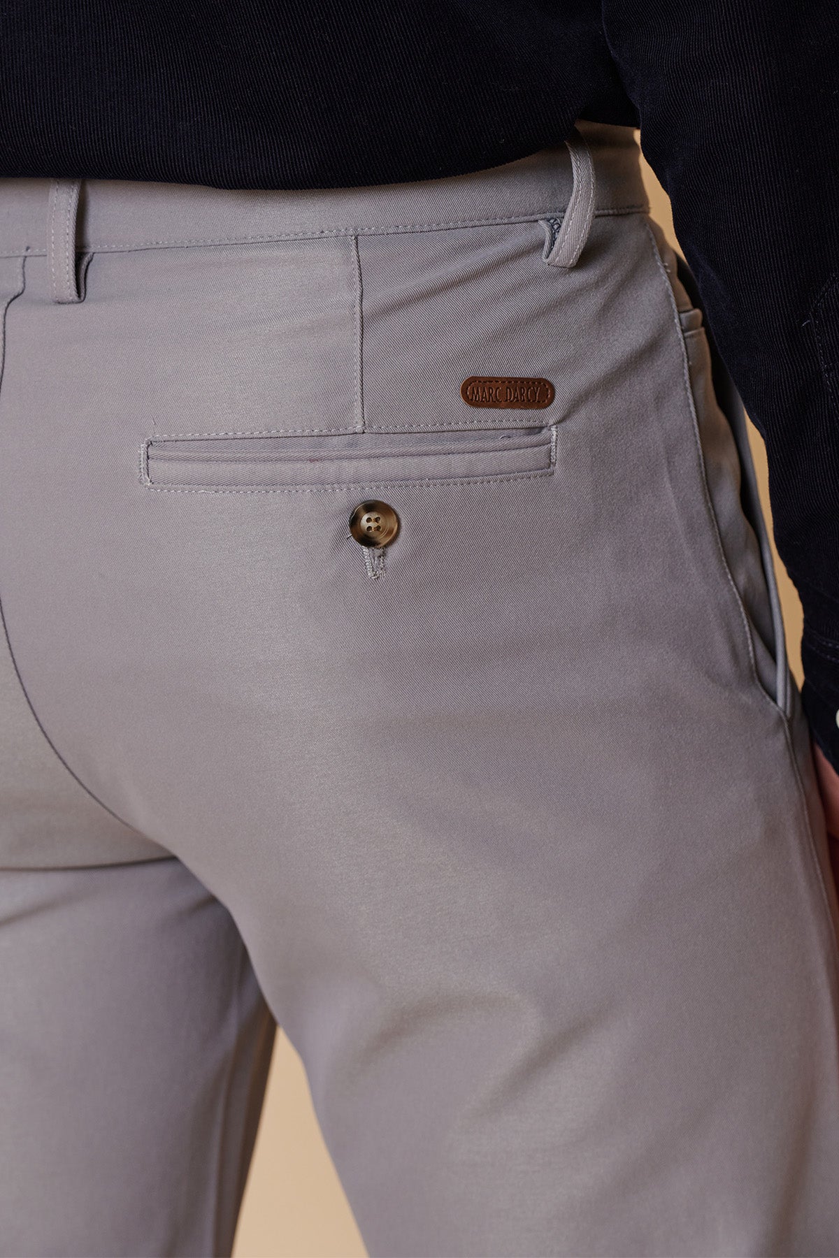 ENZO Mid Grey Chinos for Men - Classic Slim Fit Stretch Comfort Dress Pants for Business Casual & Office Wear