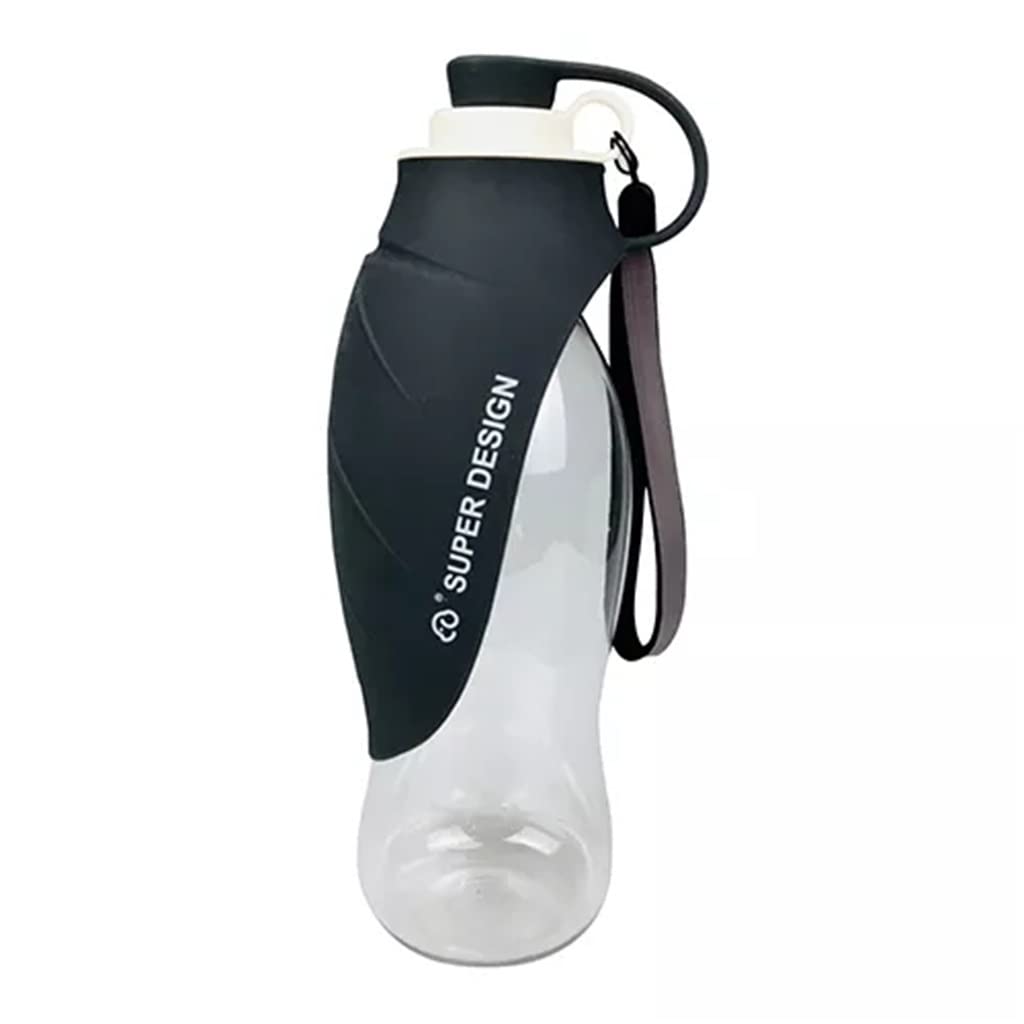 SLATIOM 580ml Portable Pet Water Bottle with Soft Leaf Design - Travel Dog Bowl for Puppy Drinking, Outdoor Pet Water Dispenser (Pink) - Perfect for Hiking, Camping, and Daily Walks