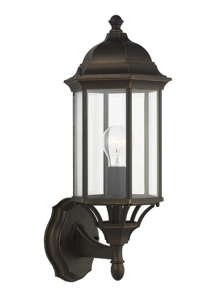 Black Outdoor Wall Lantern with Incandescent Lighting - Traditional Medium-Sized 1-Light Fixture for Porch, Patio & Garden Decor - Model 73-Bel-4169699