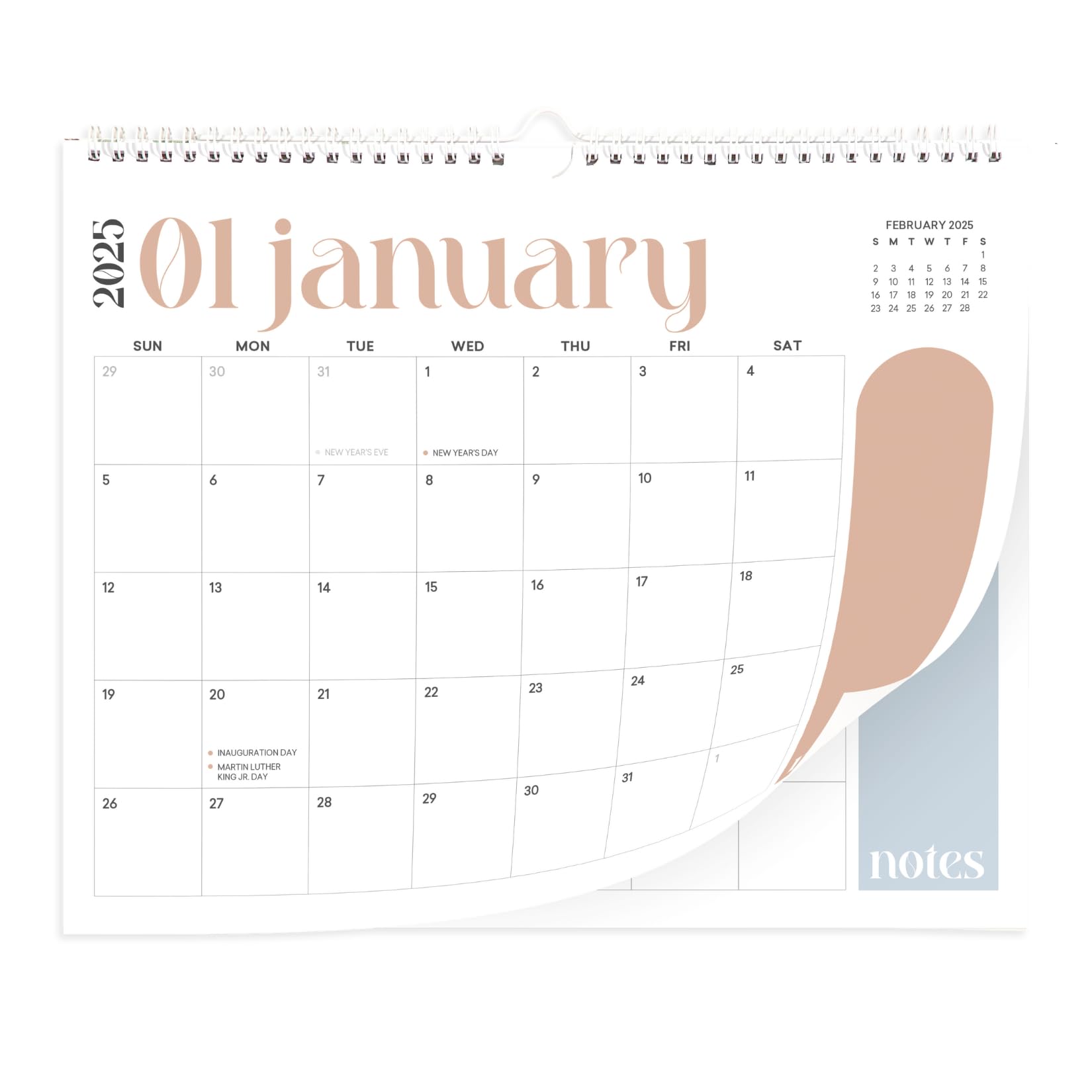 2025-2026 18-Month Hanging Wall Calendar (Jan 2025-Jun 2026) - 13.5