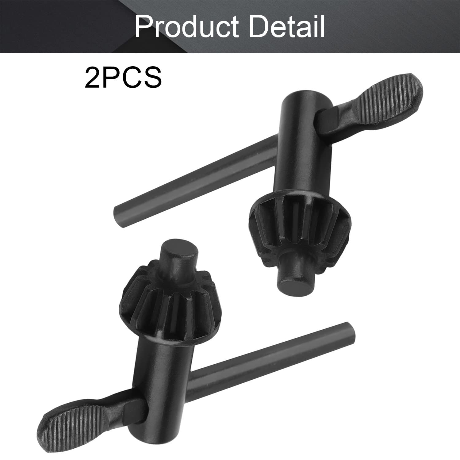 Utoolmart 9mm Pilot 11 Teeth Chuck Key for 5-20mm Drill Chuck - 2PCS Black - Perfect for Power Drills & Workshop Tools