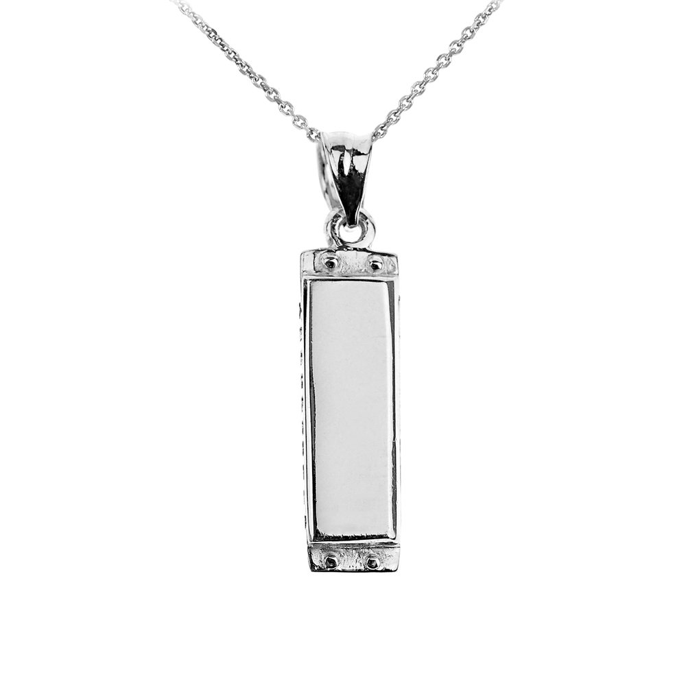 925 Sterling Silver Music Note Harmonica Pendant Necklace for Women - Elegant Musical Jewelry Gift for Musicians, Music Lovers & Special Occasions