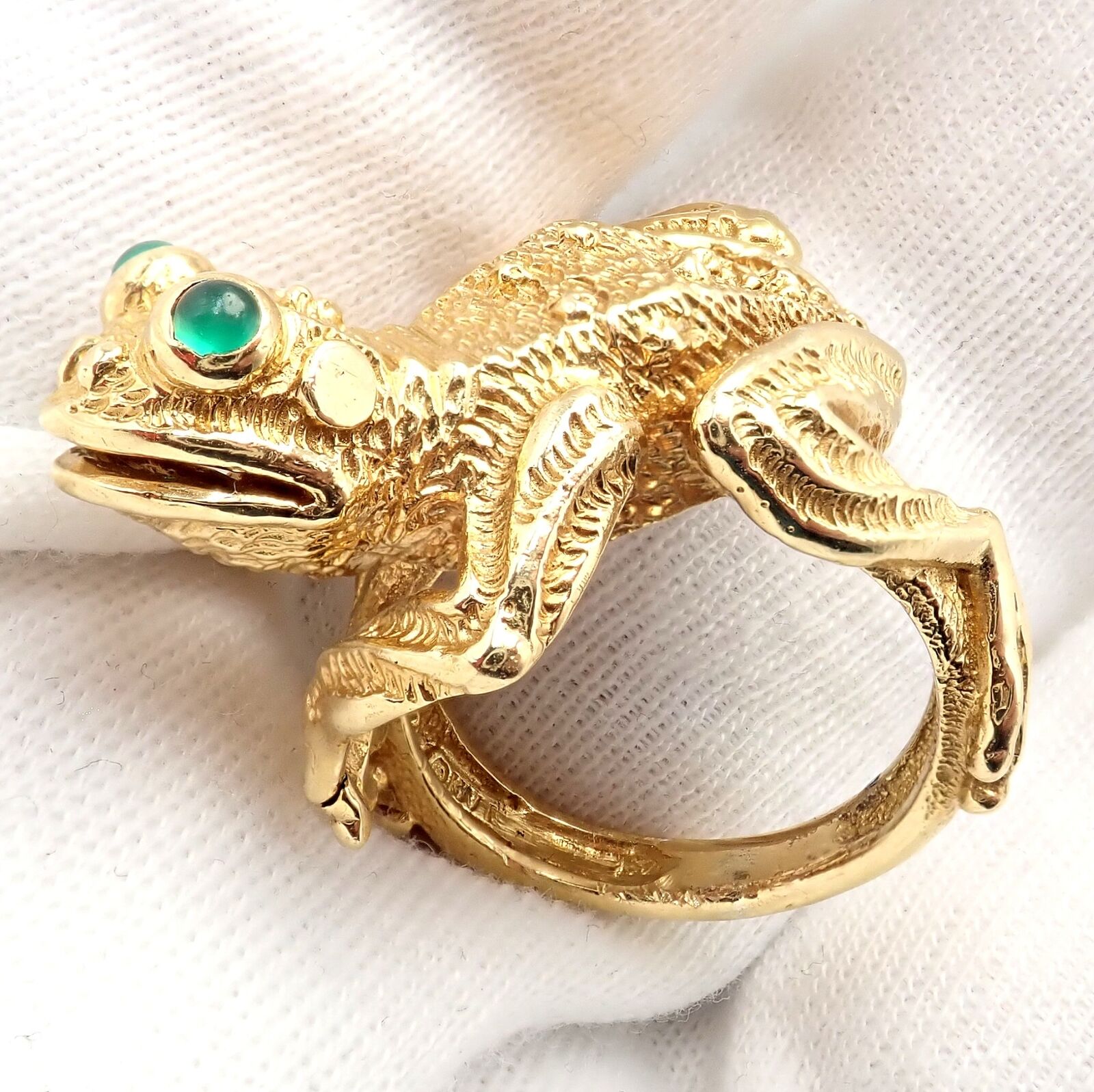 Authentic 18k Yellow Gold Frog Emerald Ring by Kurt Wayne - Elegant Jewelry Gift for Women, Perfect for Birthdays, Anniversaries & Special Occasions