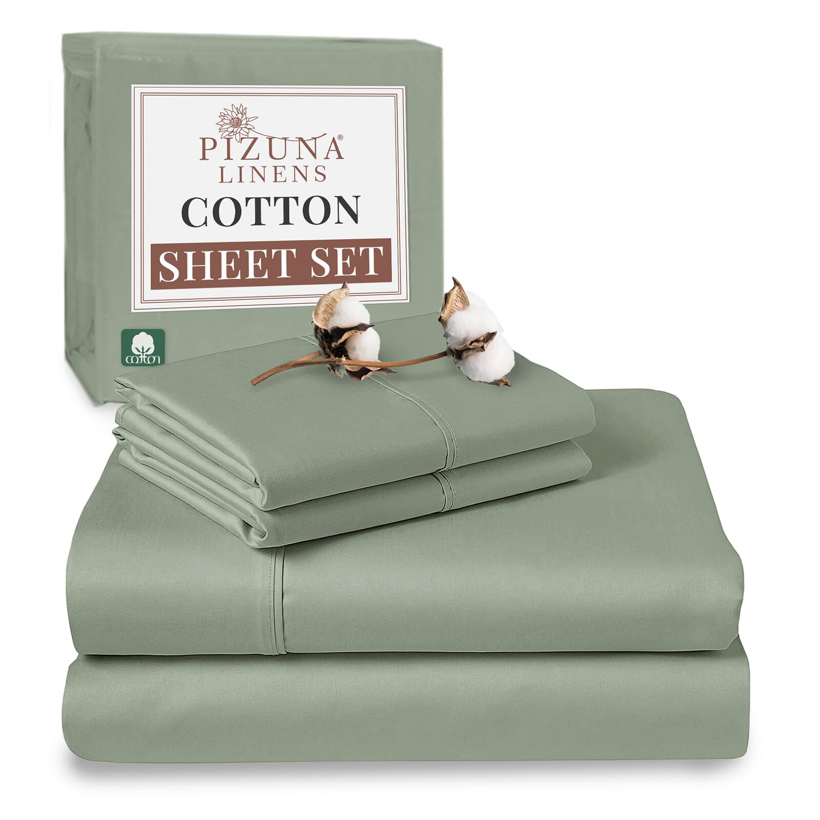Pizuna Pure 100% Cotton RV Queen Sheets - 400 Thread Count Luxury Sateen Bedding Set with 15