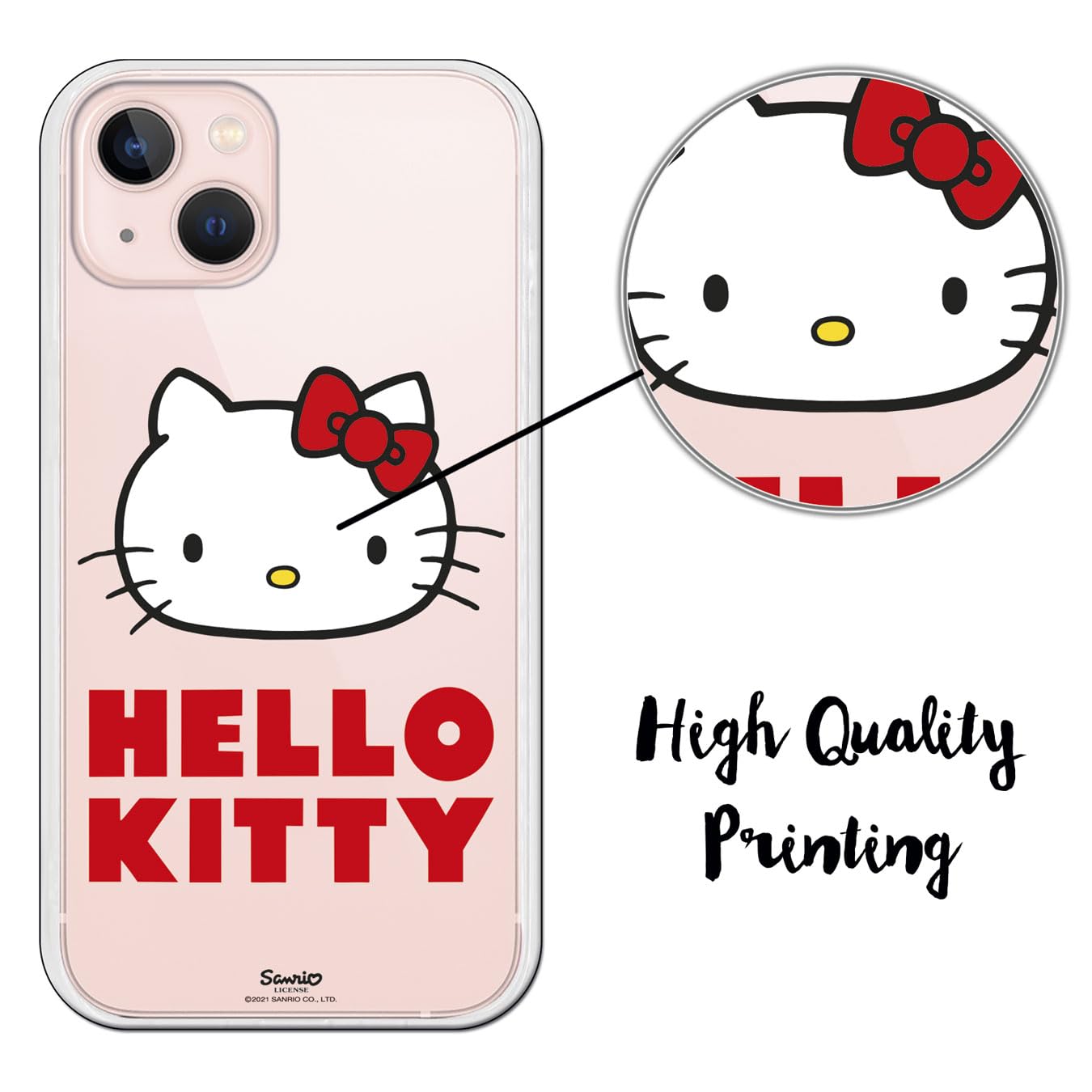 Personalized iPhone 13 Case with Hello Kitty Logo - Cute White Protective Cover for Women Girls | Perfect Gift for Birthday, Valentine's Day & Everyday Use