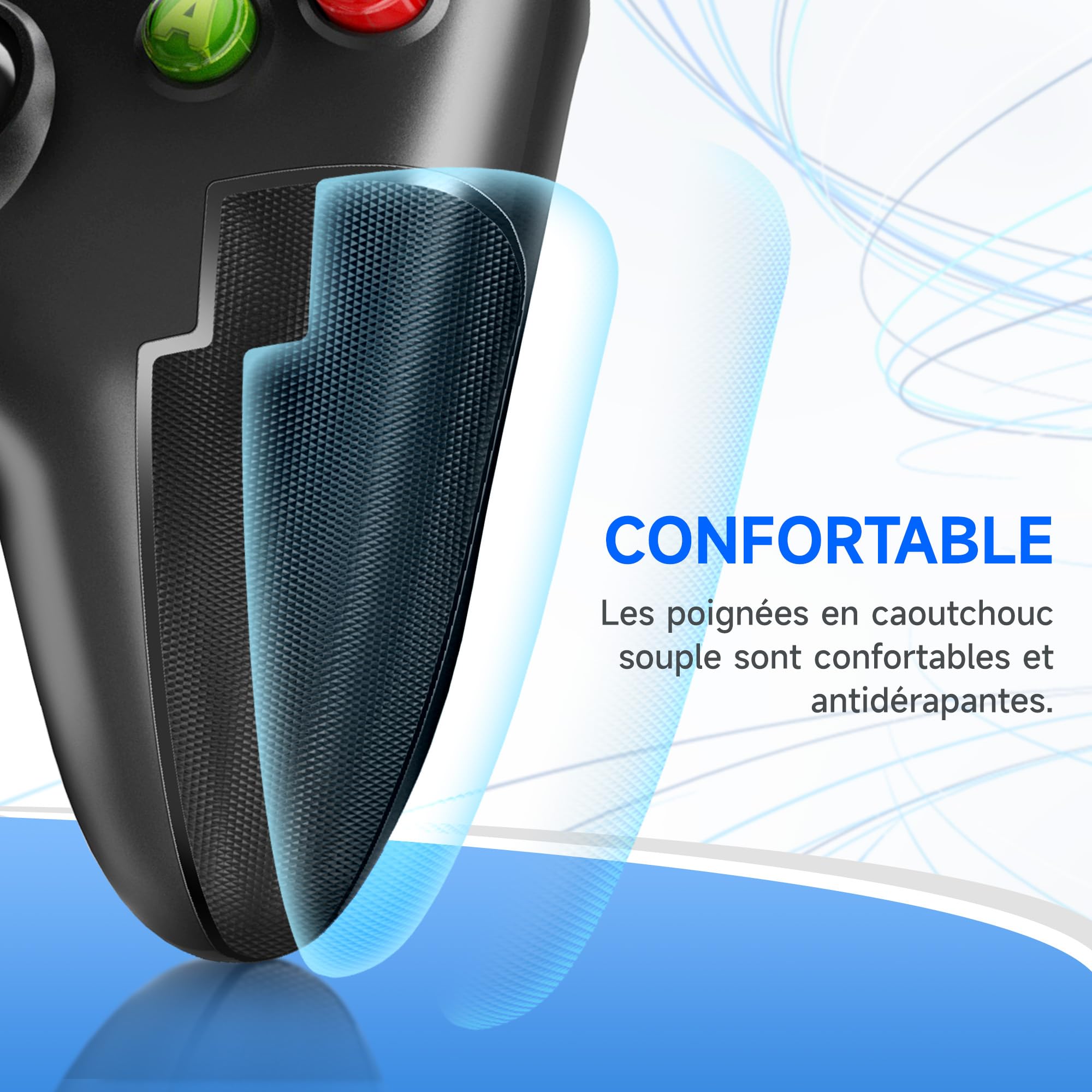 EasySMX Wired PC Game Controller - USB Joystick for Windows 7/8/10/XP with Dual Vibration & Triggers | Compatible with PC, PS3, Android TV Box, Tesla & Steam | Perfect for Gaming, Streaming & Emulator Play