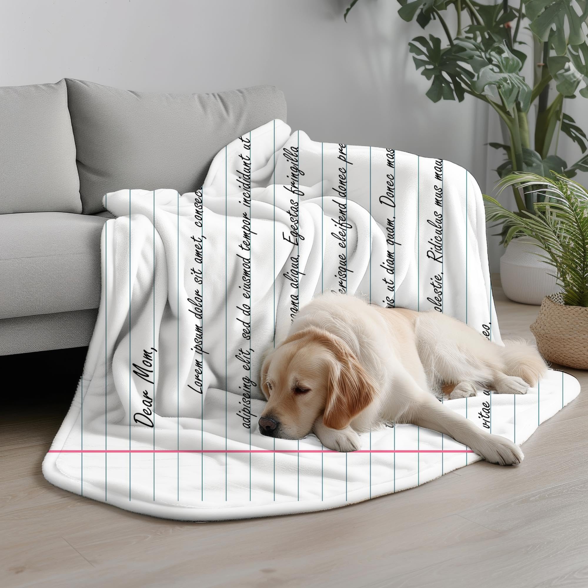 Custom Letter Blanket with Personalized Text - Perfect Gift for Christmas, Valentine's Day & Mother's Day | Cozy Personalized Throw Blanket for Couples, Family & Home Decor