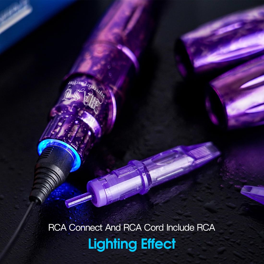 Professional Mast Tour Rotary Tattoo Pen Kit with Halo II Power Supply - Complete Tattoo Machine Gun Set with Pro Cartridges Needles & Certified Triple Black Ink (Corded, Pink) - Perfect for Beginners & Professional Tattoo Artists, Home & Studio Use