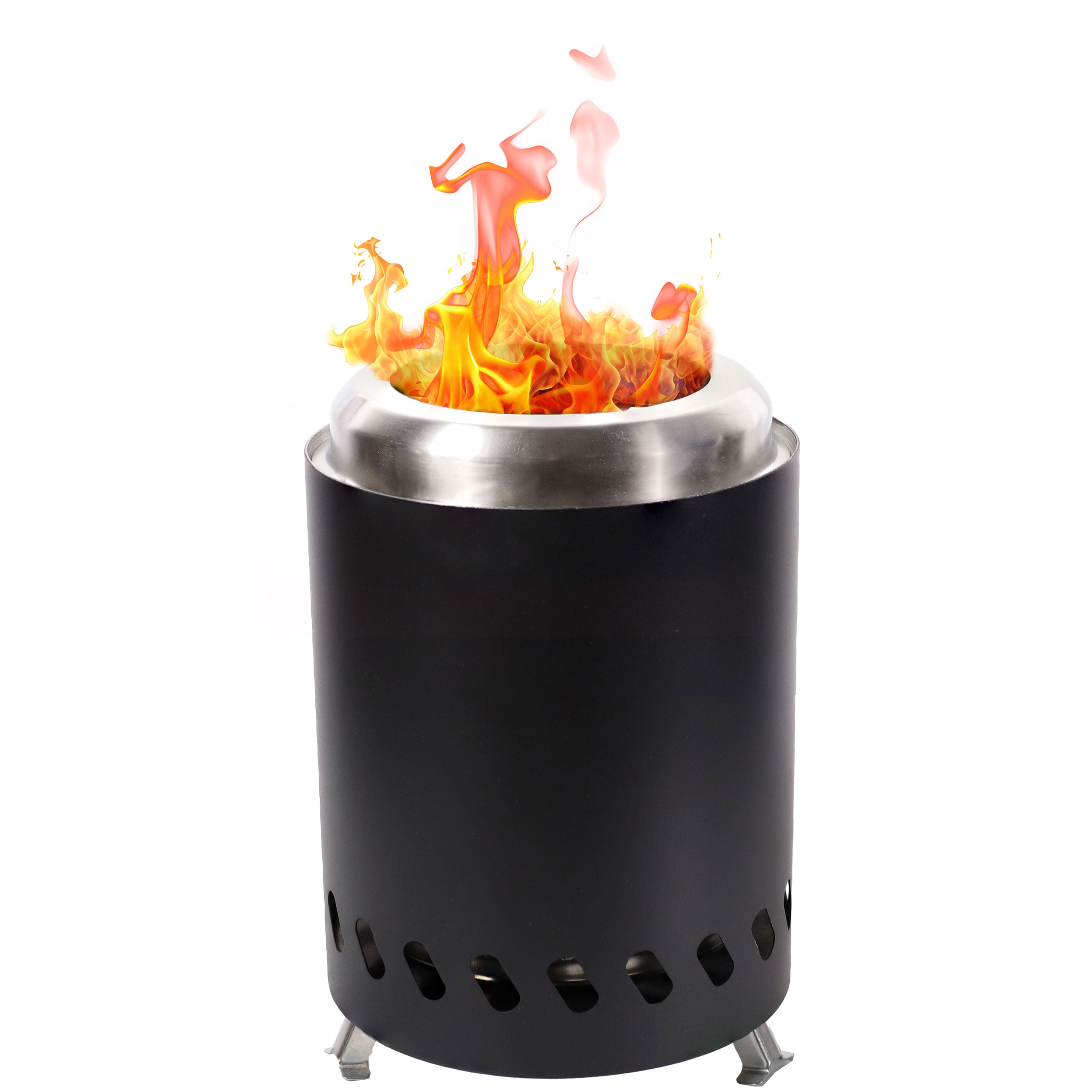 Sunnydaze Portable Tabletop Smokeless Fire Pit with Carry Bag & Poker - Perfect for Camping, Backyard, Patio & Outdoor Gatherings