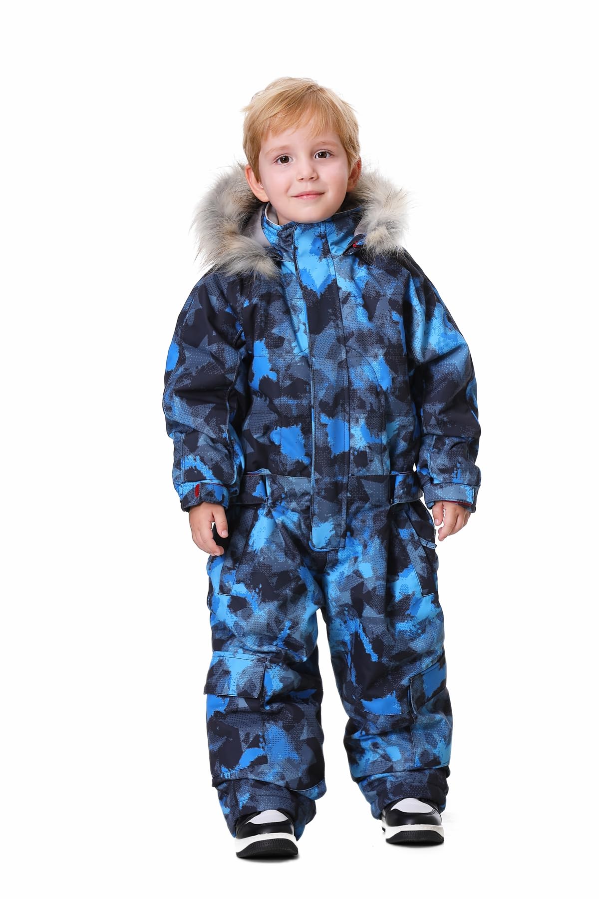 Bluemagic Kids' Waterproof Snowsuit - Winter One Piece Snowsuits for Boys & Girls, Ski Suit Jacket for Outdoor Snowboarding & Play - Warm & Cozy Snow Jumpsuit for Toddlers & Infants
