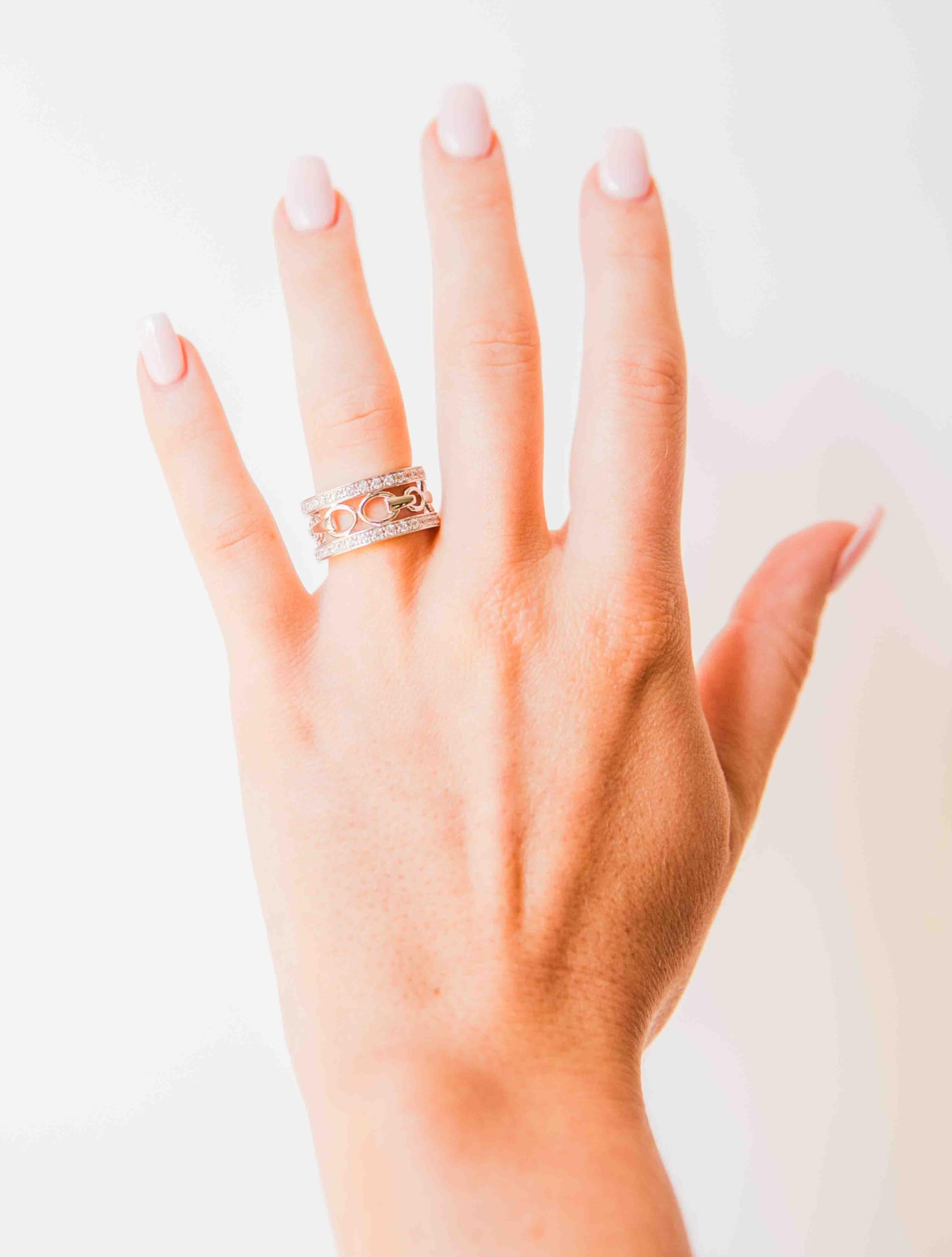 Sterling Silver Cubic Zirconia Wide Ring for Women - Elegant Engagement & Wedding Band Jewelry - Perfect for Proposals, Anniversaries and Special Occasions
