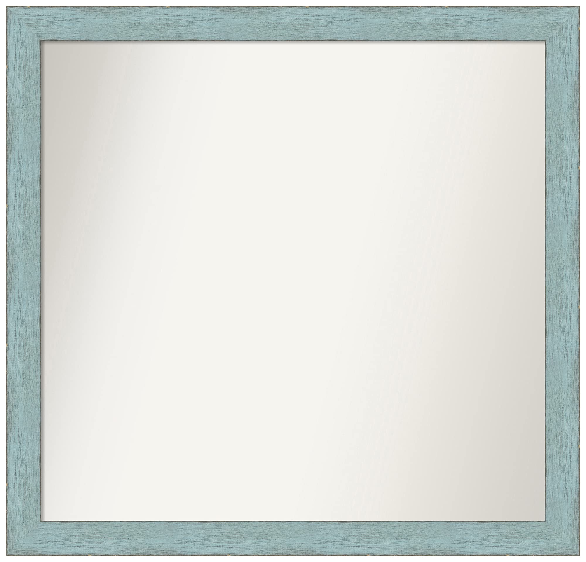 Amanti Art Sky Blue Rustic Non-Beveled Custom Wall Mirror - 23.25 x 24.25 Inches, Multiple Sizes Available - Perfect for Bathroom, Bedroom & Living Room Decor