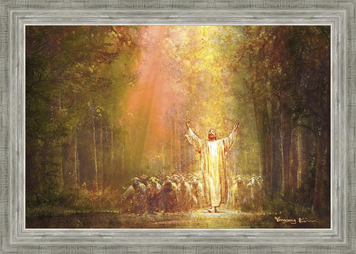 Heaven's Glow by Yongsung Kim - Inspirational Christian Wall Art for Home & Office Decor - Perfect for Living Room, Bedroom & Gift Giving