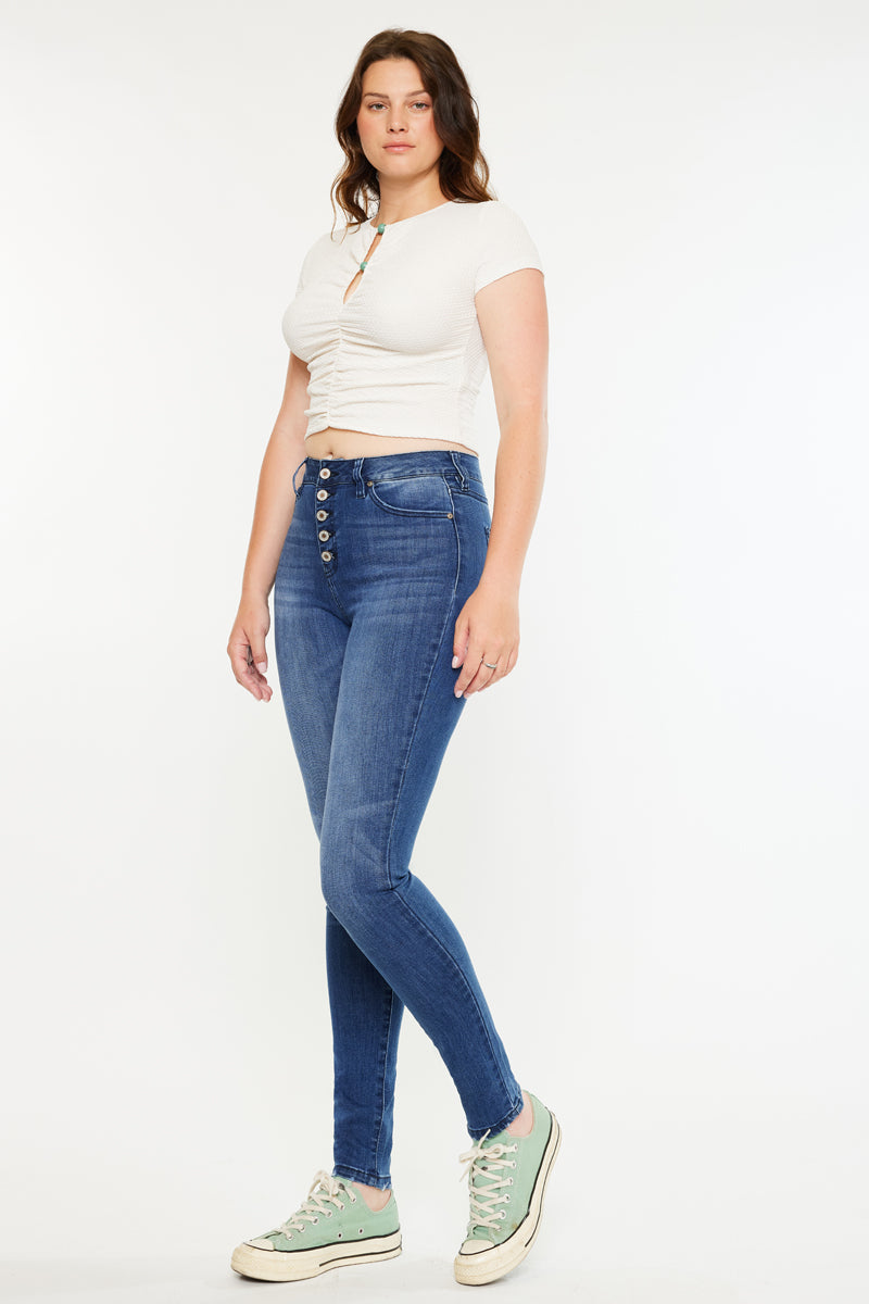 Candice High Rise Super Skinny Jeans for Women - Curvy Fit Stretch Denim Pants, Slimming Bootcut Tummy Control - Perfect for Casual Wear, Date Night & Office Outfits