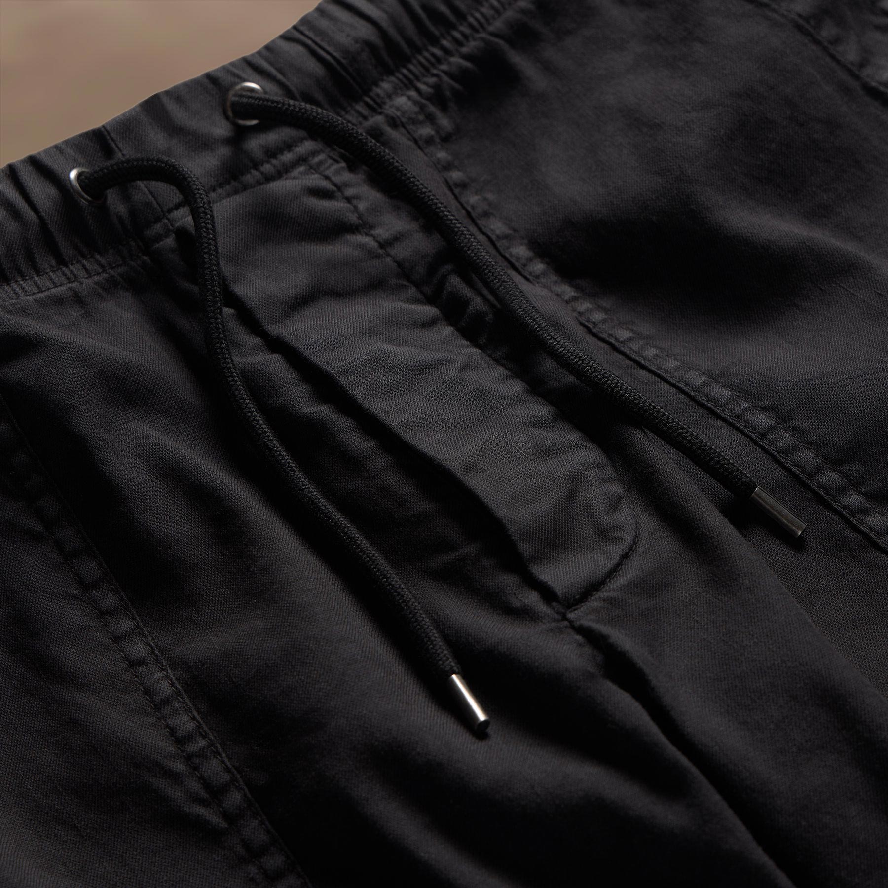 Premium Linen Blend Utility Shorts for Men - Comfortable & Stylish Black Casual Shorts - Perfect for Summer, Travel, and Outdoor Activities