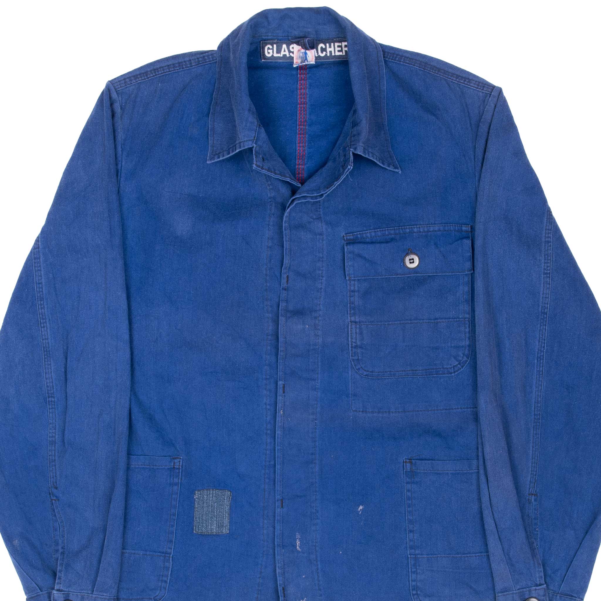 Vintage French Workwear Twill Herringbone Bucking Drenaht Jacket 1960s Medium - Retro Style for Men, Workwear Fashion, Outdoor Activities & Vintage Collectors