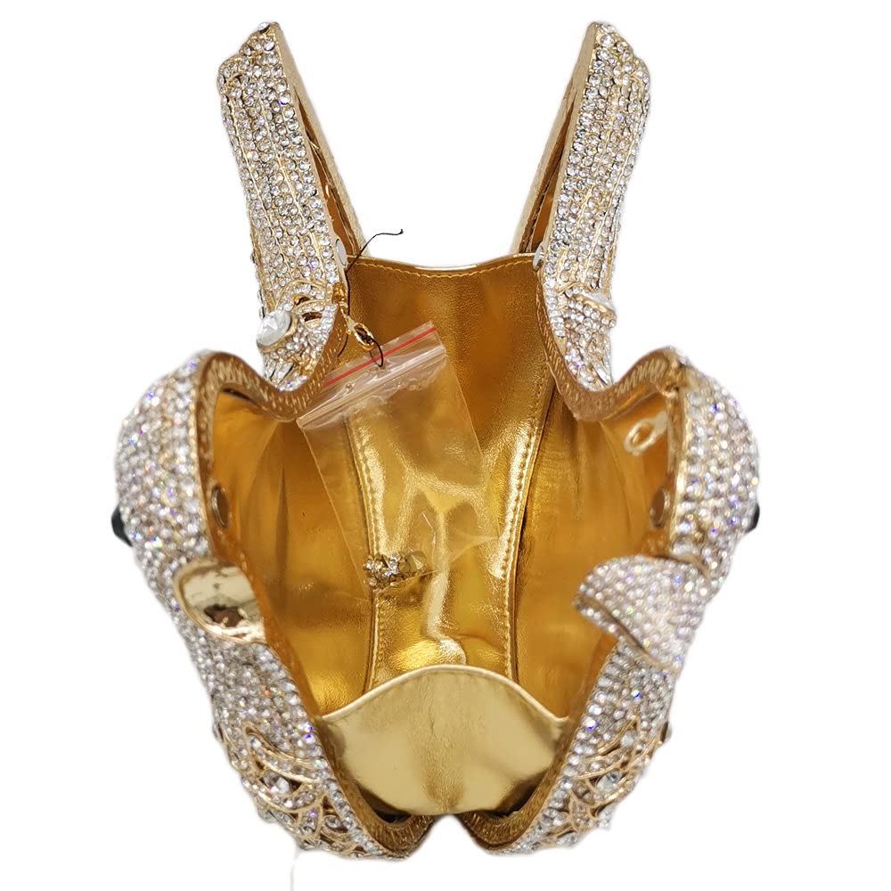 FGG Crystal Rhinestone Bird Clutch Bag for Women - Elegant Wedding Evening Purse, Pigeon Design Party Handbag | Perfect for Bridal Showers, Prom Nights & Special Occasions