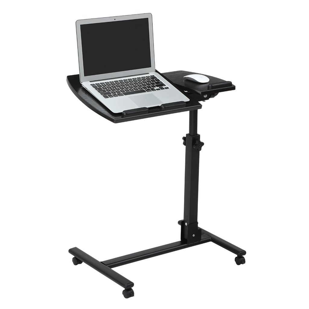 Adjustable Height Mobile Laptop Stand Rolling Cart with Wheels - Portable Computer Desk for Office, Home & Classroom Workspace