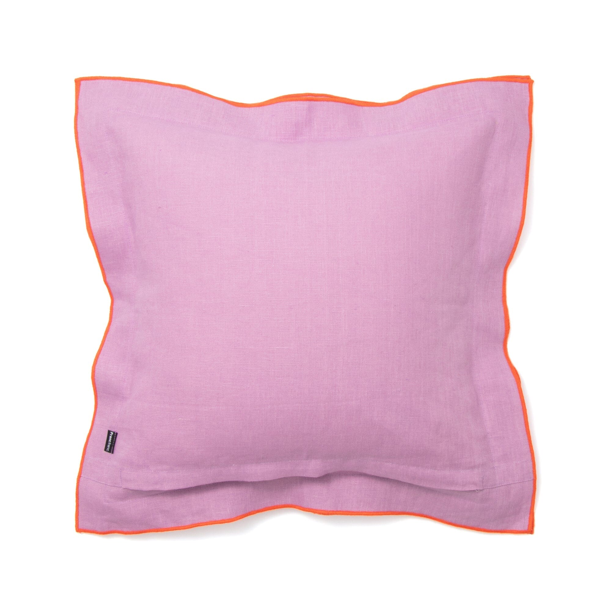 Premium Linen Flange Cushion Cover 18x18 Inches - Soft Purple Decorative Pillow Case for Sofa, Bed & Home Decor