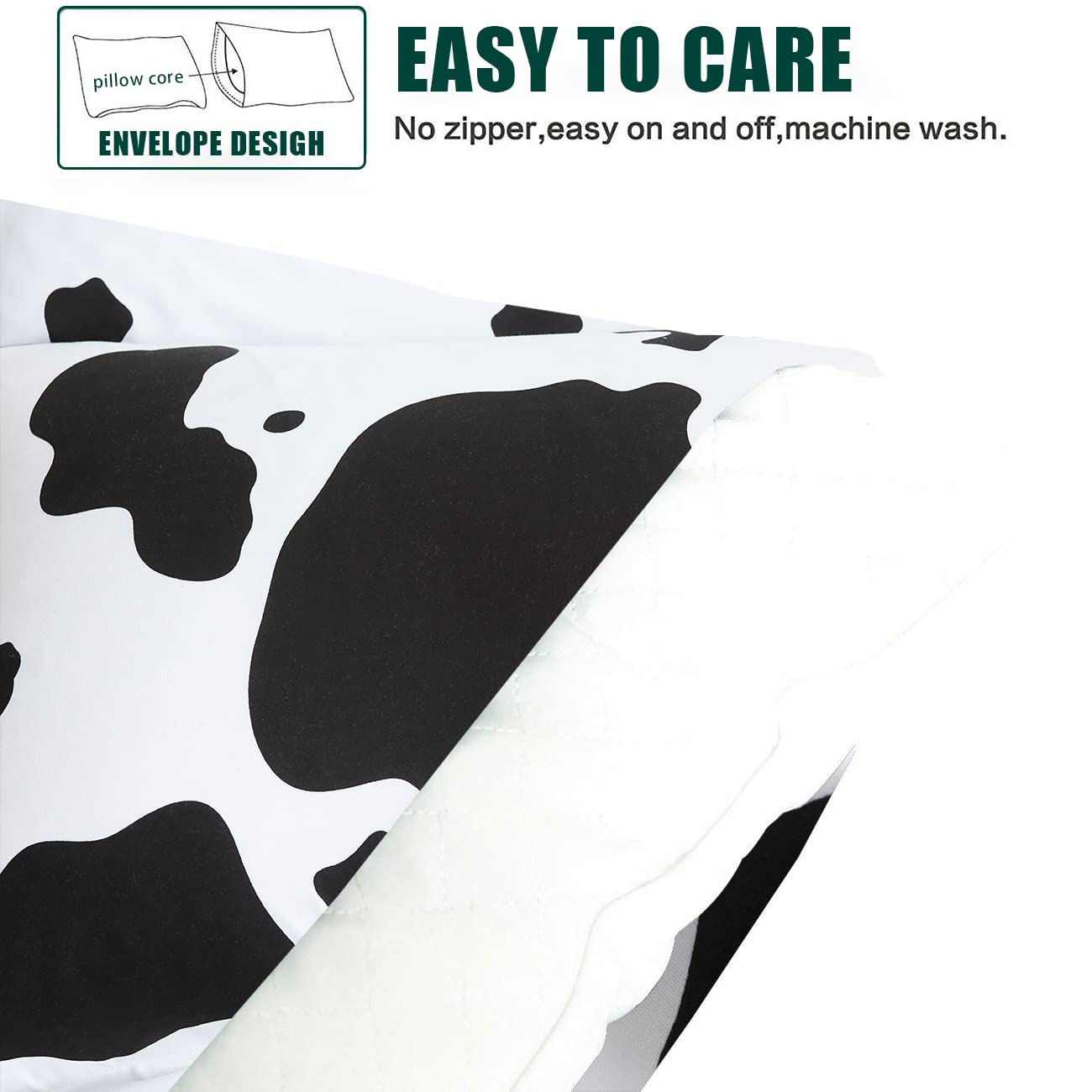 Mengersi Kids Floor Pillow Lounger Cover - Soft Cow Print Pillow Case for Boys & Girls, Toddler Bed Cover (Queen Size, 5 Pillows Required, Pillows Not Included) - Perfect for Playroom, Nursery, or Cozy Reading Nook