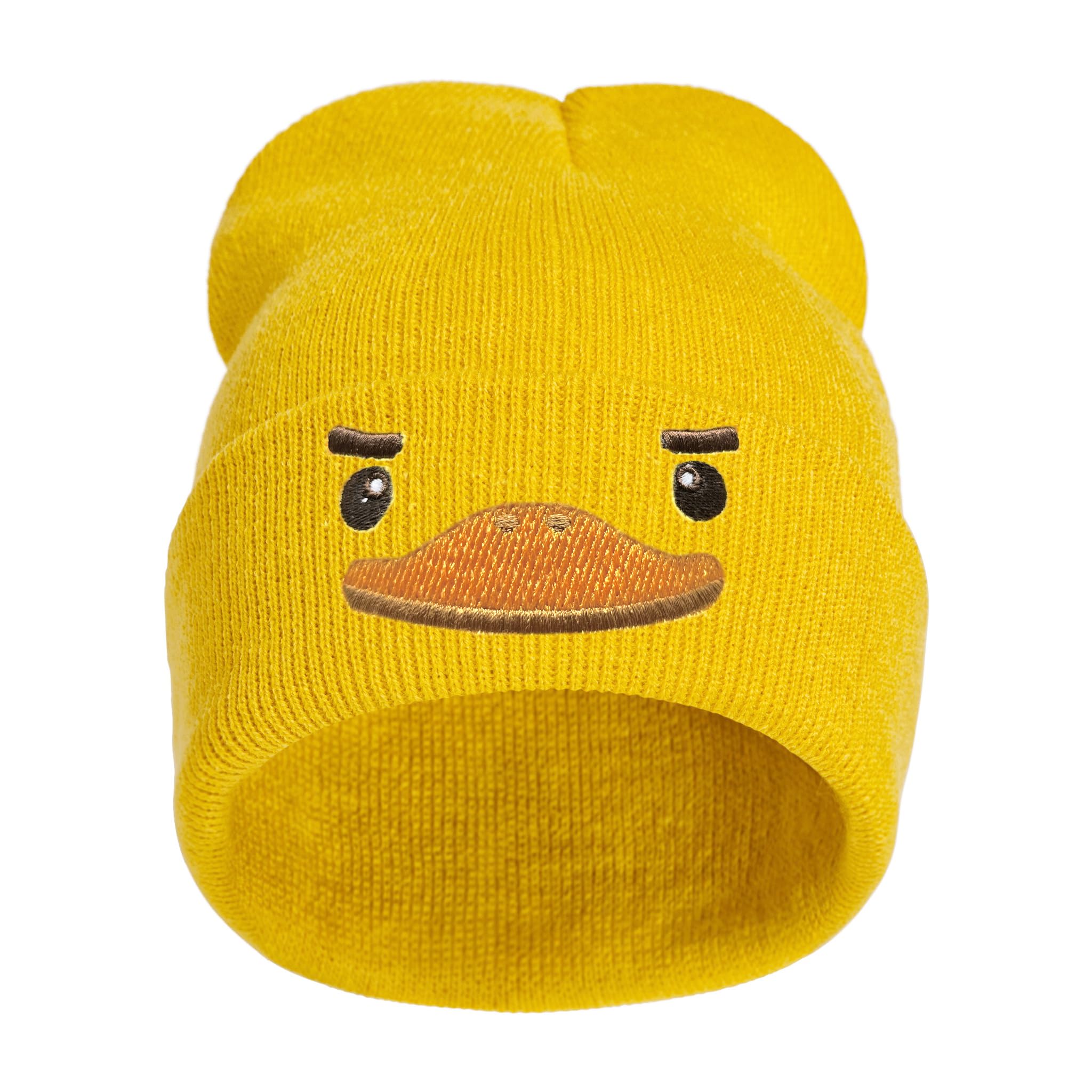 Stylish Yellow Duck Embroidered Beanie Knit Hat for Men & Women - Funny Graphic Winter Skull Cap - Perfect Gift for Duck Lovers - Great for Outdoor Activities, Winter Sports, and Casual Wear
