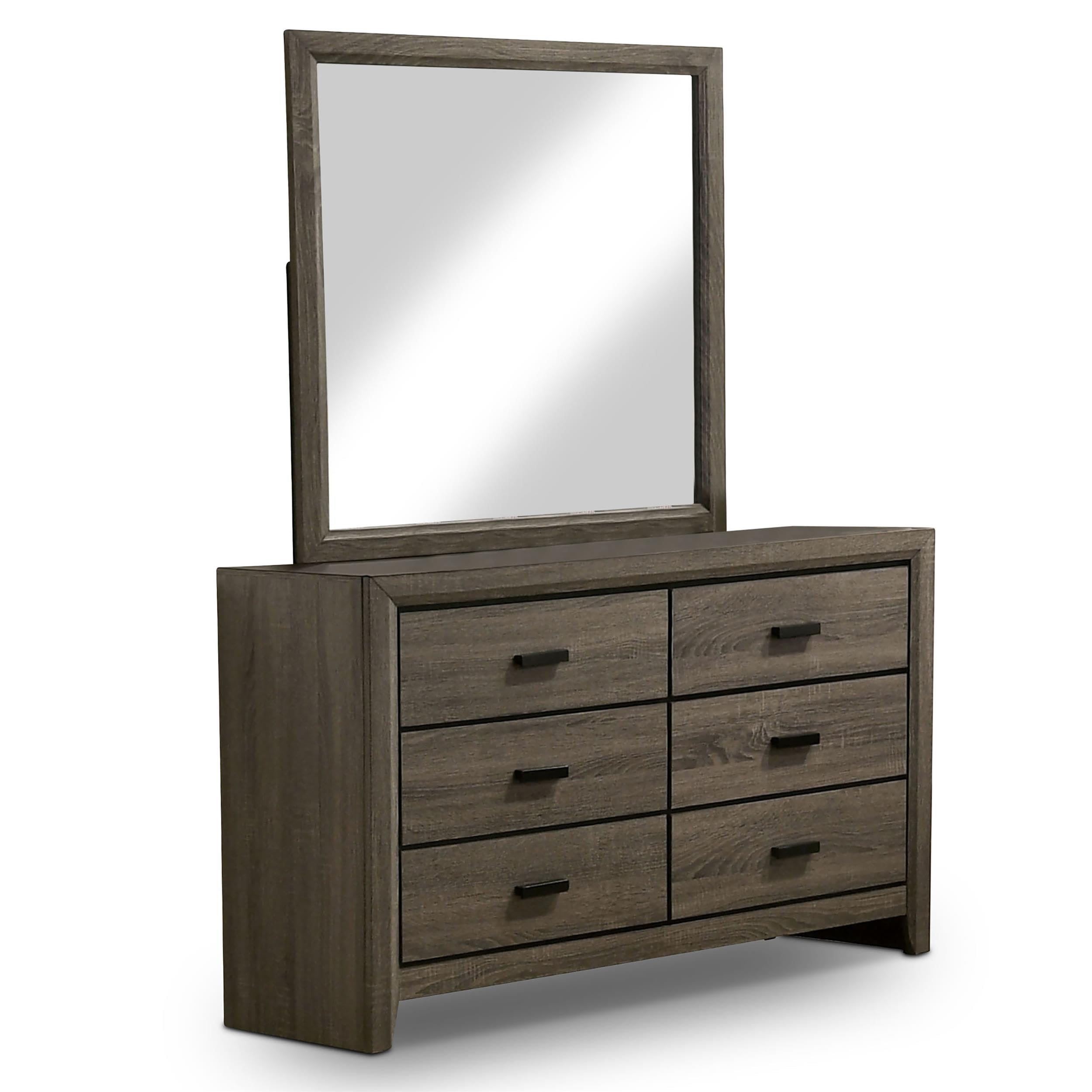 Furniture of America FOA Livorn 5-Piece Gray Wood Bedroom Set - Twin Bed, 2 Nightstands, Dresser & Mirror | Complete Bedroom Furniture for Small Spaces & Guest Rooms