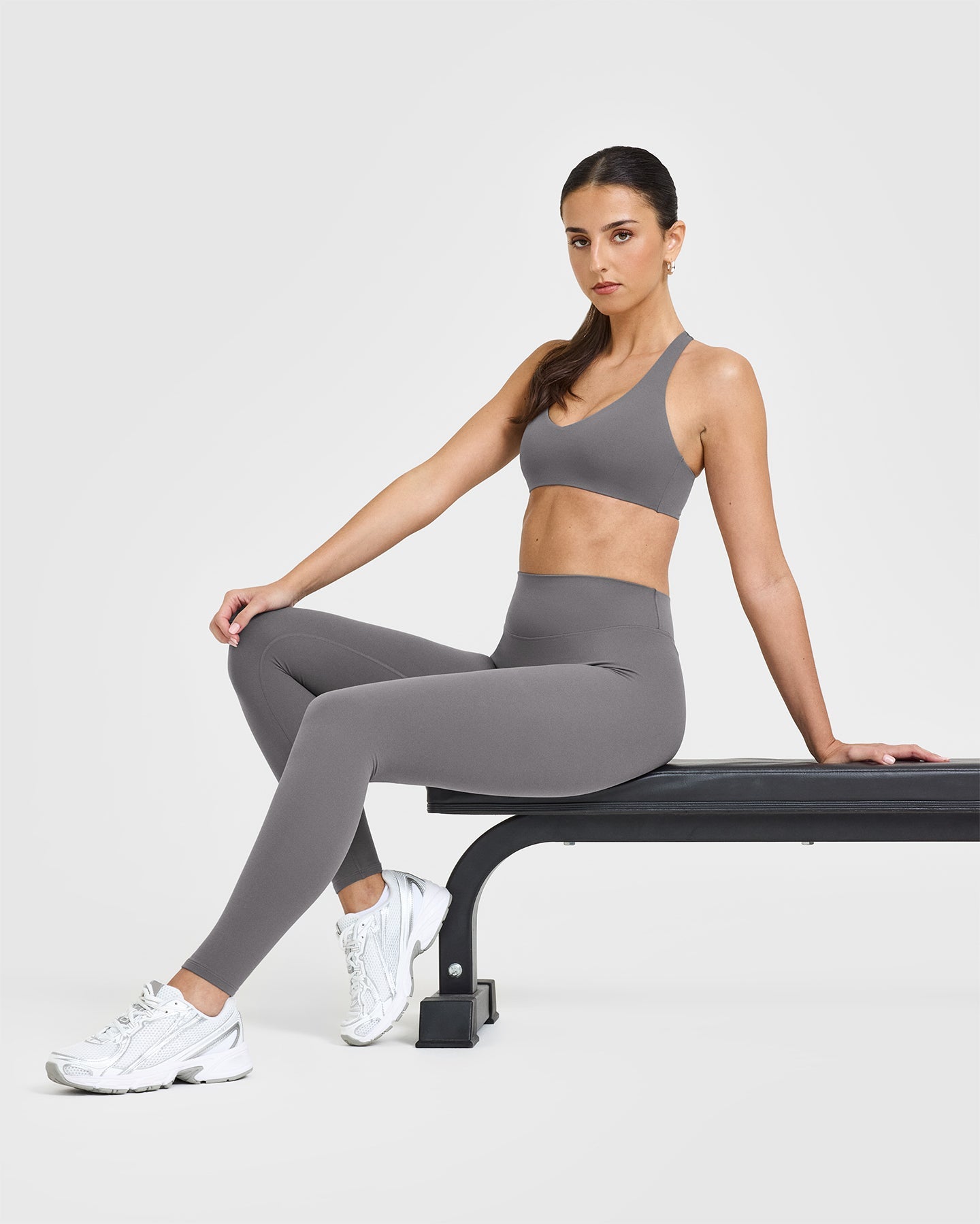 SoftMotion™ High Waist Yoga Leggings for Women - Breathable & Stretchy Workout Pants in Ash Grey | Perfect for Yoga, Gym, Running & Lounge Wear