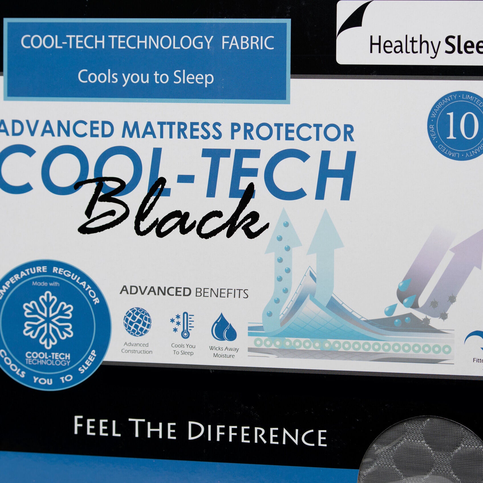 CoolTech Waterproof Mattress Protector - Queen Size, Hypoallergenic & Breathable for Allergy Relief - Perfect for Bedrooms, Guest Rooms & Dorm Use