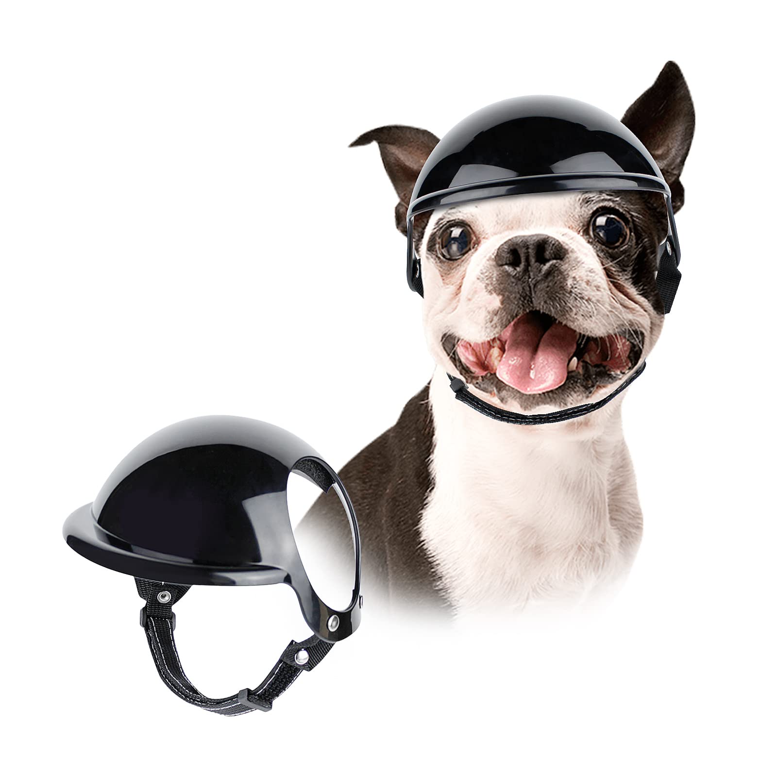 LESYPET Small Dog Helmet with Ear Holes & Adjustable Strap - for Outdoor Riding Safety