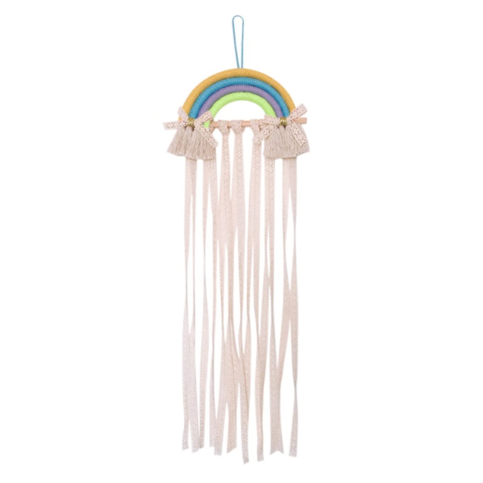 Rainbow Wall Hanging Hairband Organizer - Hair Clips & Barrettes Storage Holder for Girls, Women - DIY Home Decor for Bedroom, Bathroom (Perfect for Organizing Hair Accessories)
