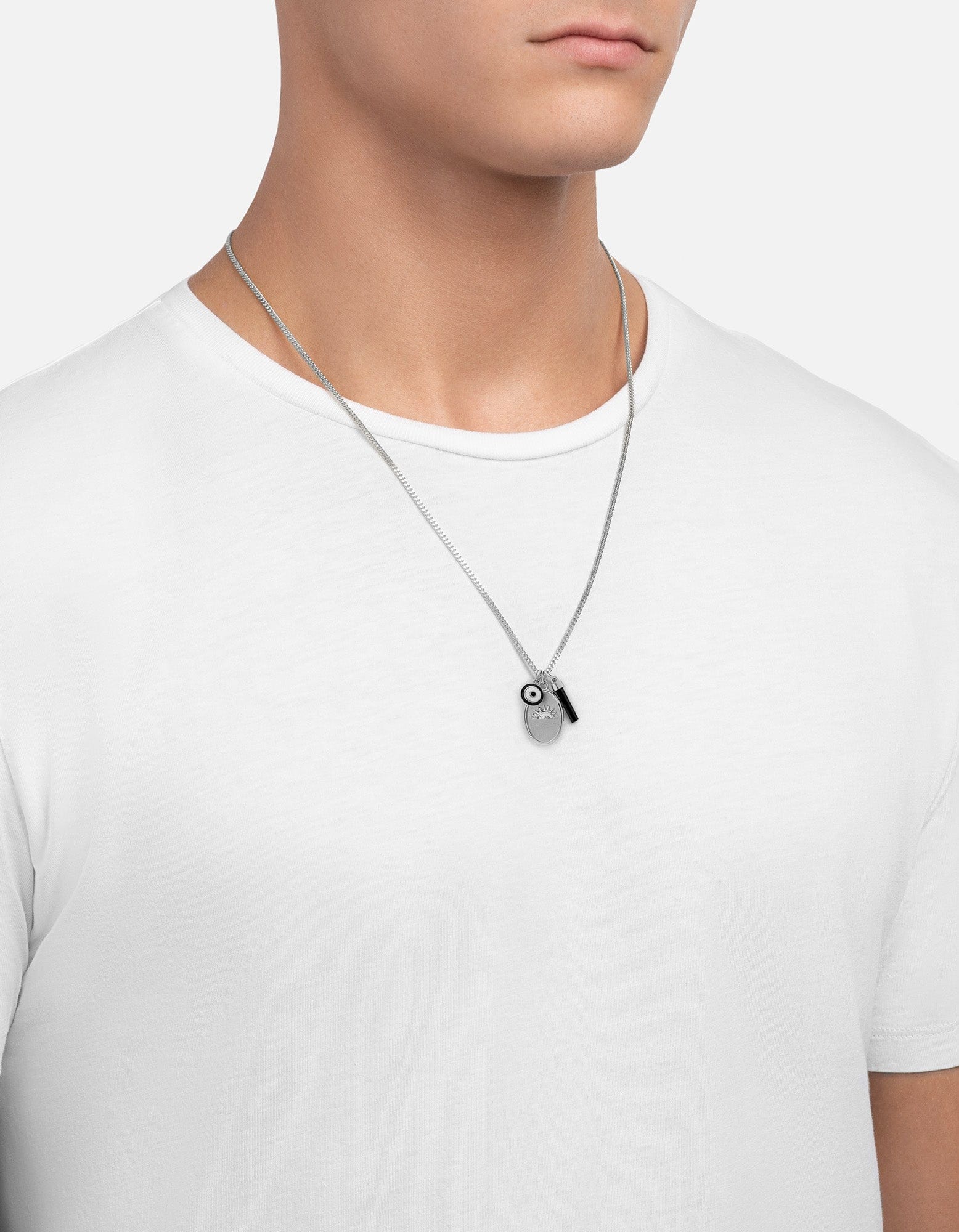 Dawn Trilogy Necklace - Sterling Silver & Black Pendant for Women | Elegant Layered Necklace for Everyday Wear, Date Night & Special Occasions