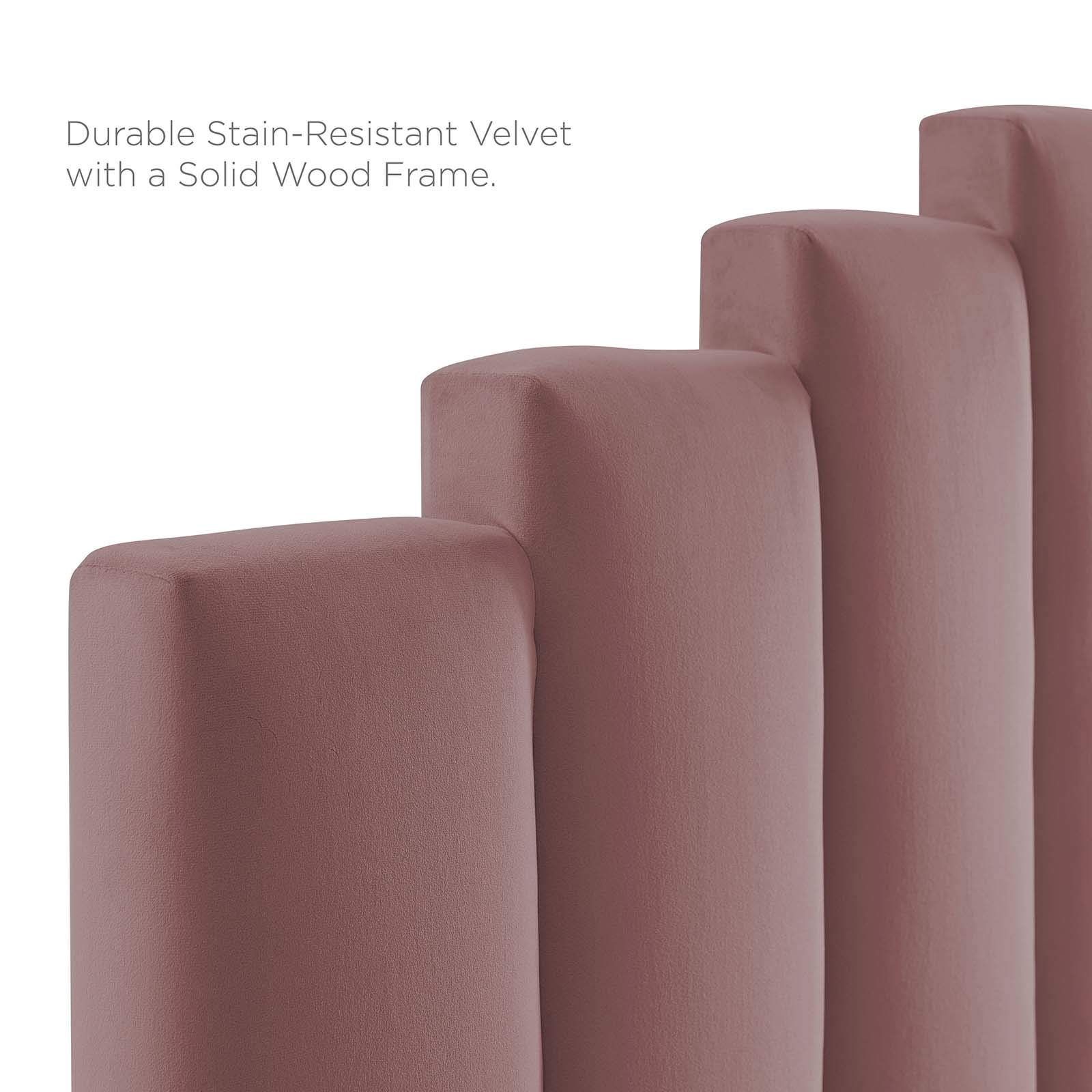 Modway Noelle Performance Velvet Full/Queen Headboard - Dusty Rose Upholstered Bed Frame for Luxurious Bedroom Decor & Cozy Sleeping Space