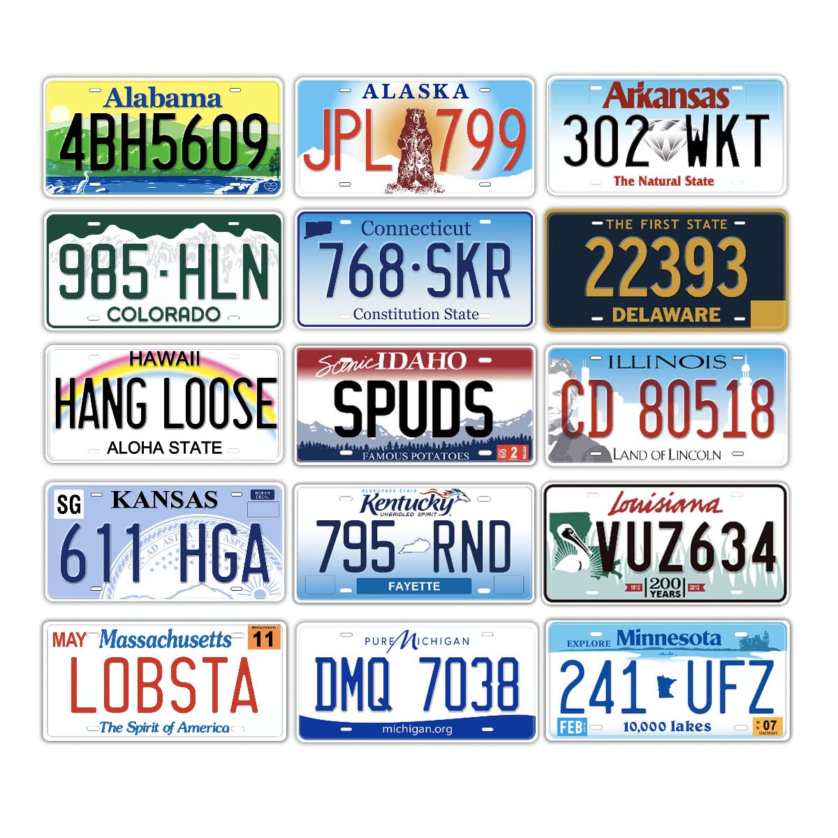 Replica License Plate Bundle - Embossed All 50 States Car Plates for Home Bar, Wall Decor, Garage & Man Cave - Perfect for Automotive Enthusiasts & Unique Gift Ideas