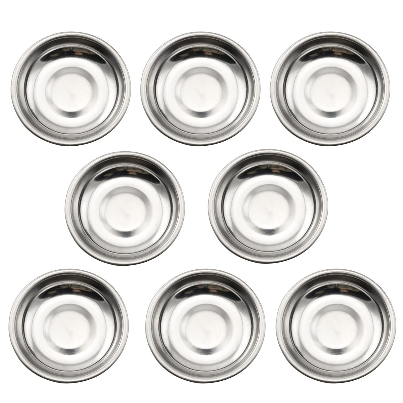 8pcs Stainless Steel Sauce Dishes - 8mm Round Dipping Bowls for Soy Sauce, Soup & Seasoning | Durable Restaurant & Home Kitchen Supplies | Perfect for Sushi, Dumplings, Hot Pot & Salad Dressing
