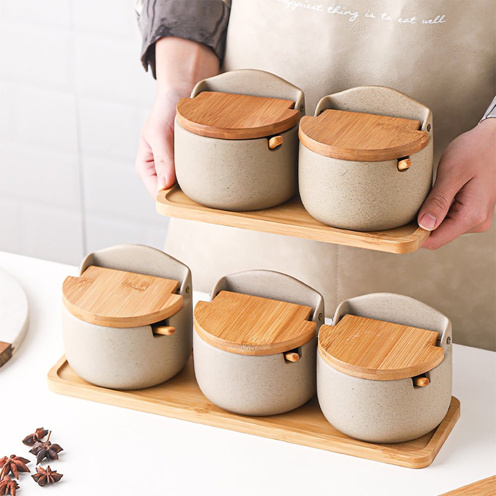 Premium Glass Spice Jars with Airtight Lids - 12oz Calista Condiment Containers for Kitchen Organization | Perfect for Spices, Herbs, Salt, Pepper & Seasoning Storage