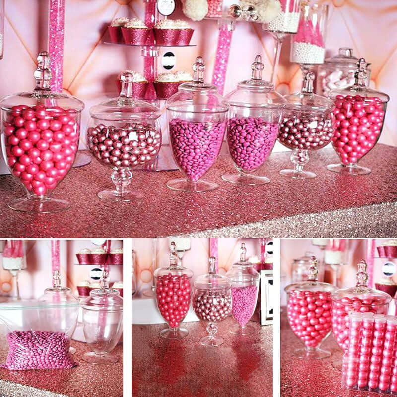 3-Pack Glass Apothecary Jars with Lids - Wedding Candy Buffet Containers for Party Favors & Home Decor - Perfect for Candy Display, Dessert Table, and Kitchen Storage