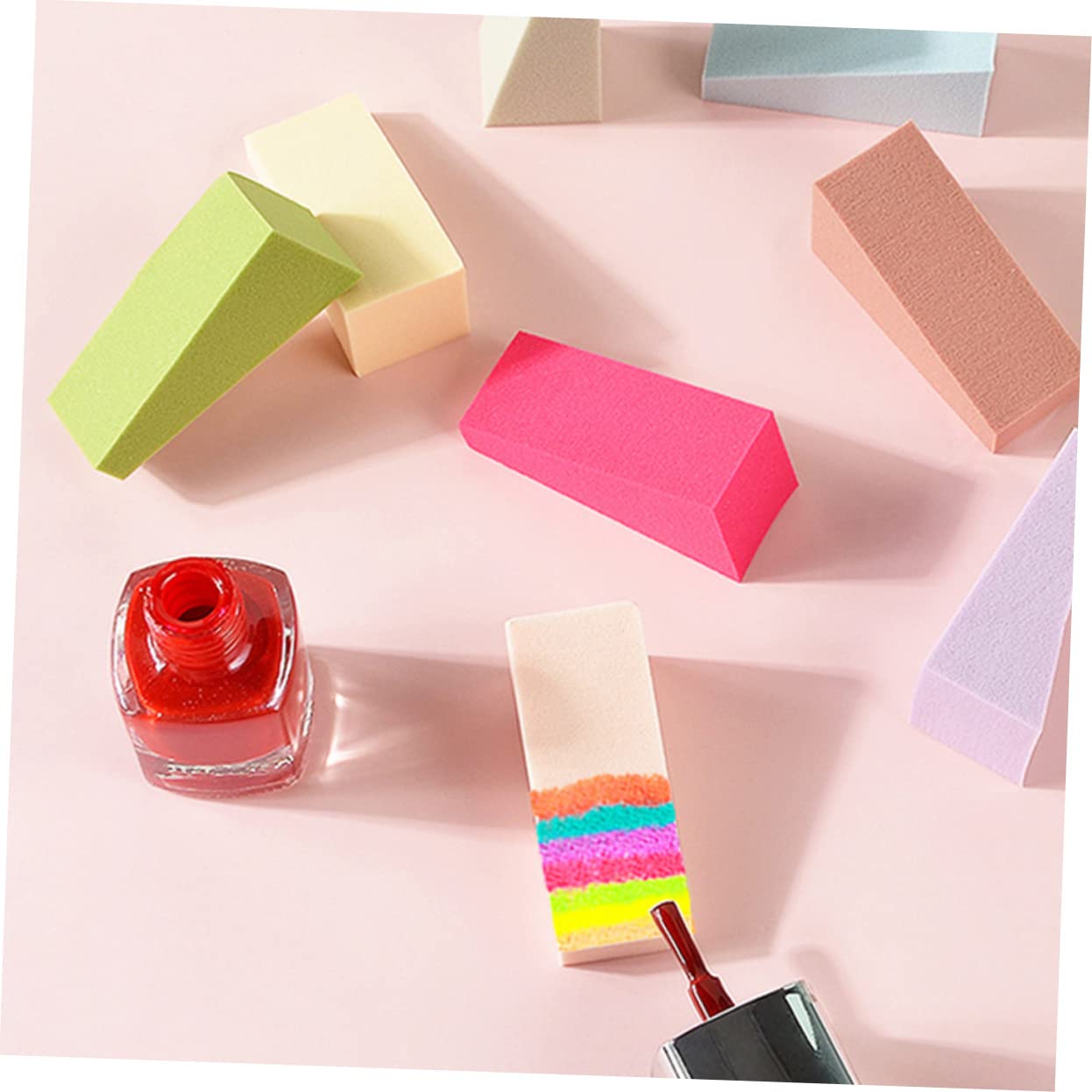 FRCOLOR 4 Sets Makeup Sponges & Nail Art Wedges - 24pcs Gradient Manicure Sponges for DIY Nail Design | Perfect for Professional Salon, Home Manicure & Beauty Enthusiasts