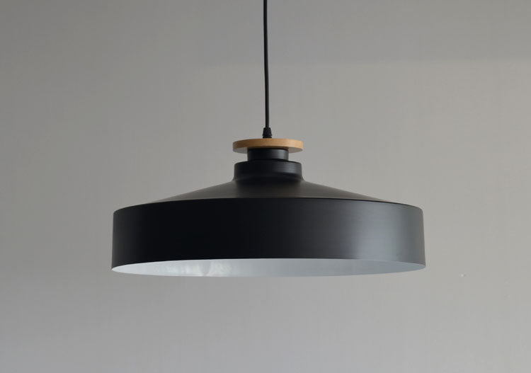 Modern Contrast Metal & Wood Pendant Lights - Industrial Chic Ceiling Lighting for Kitchen Island, Dining Room & Living Room Decor