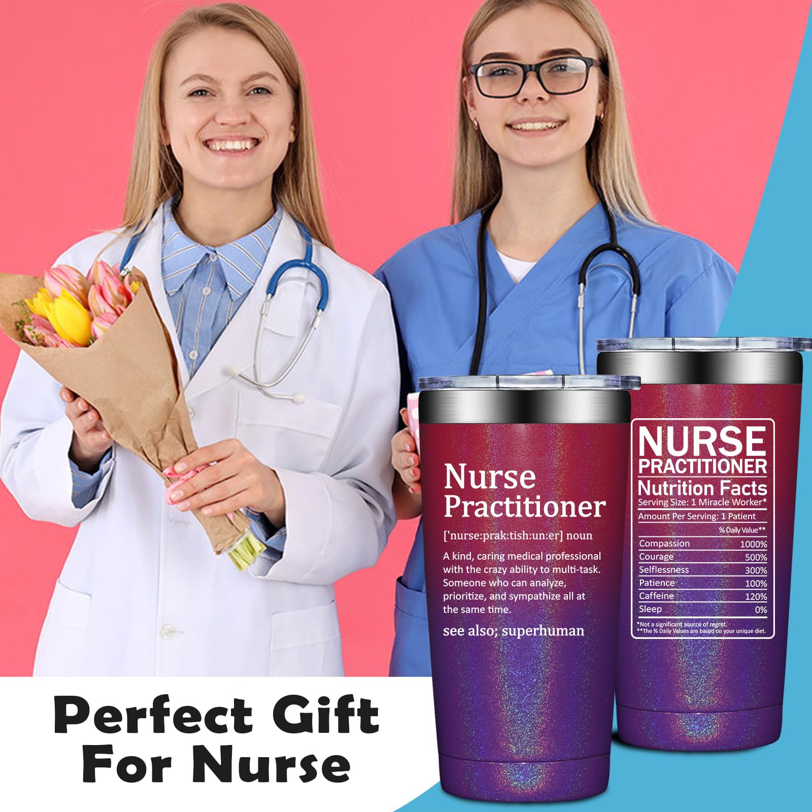 Premium 20oz Nurse Tumbler - Thoughtful Nurse Appreciation Gifts for Women, Nursing Graduation & Nurses Week Presents - Perfect for Clinical Shifts, Hospital Duty & Nursing Students - BPA-Free Insulated Travel Mug