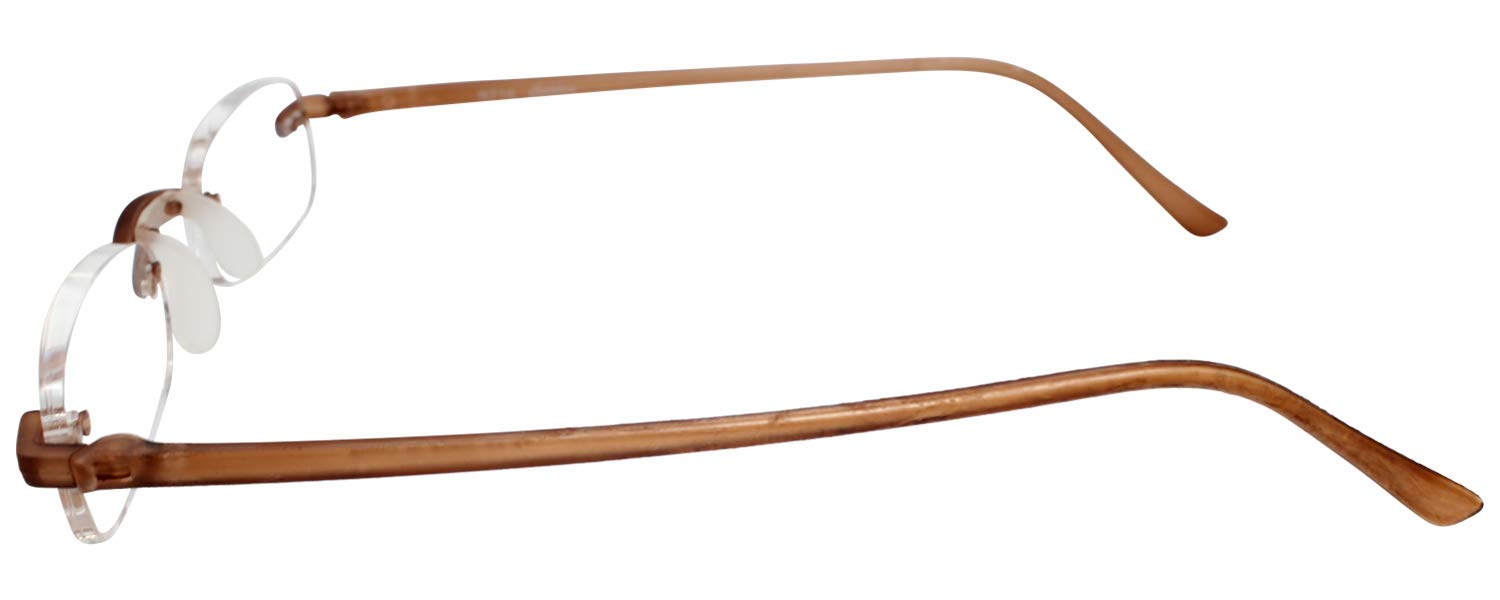 The Original Flexie Reading Glasses By Calabria - Comfortable Spring Hinge Readers (3.25 Magnification, Root Beer Color) for Reading, Computer Work & Crafts