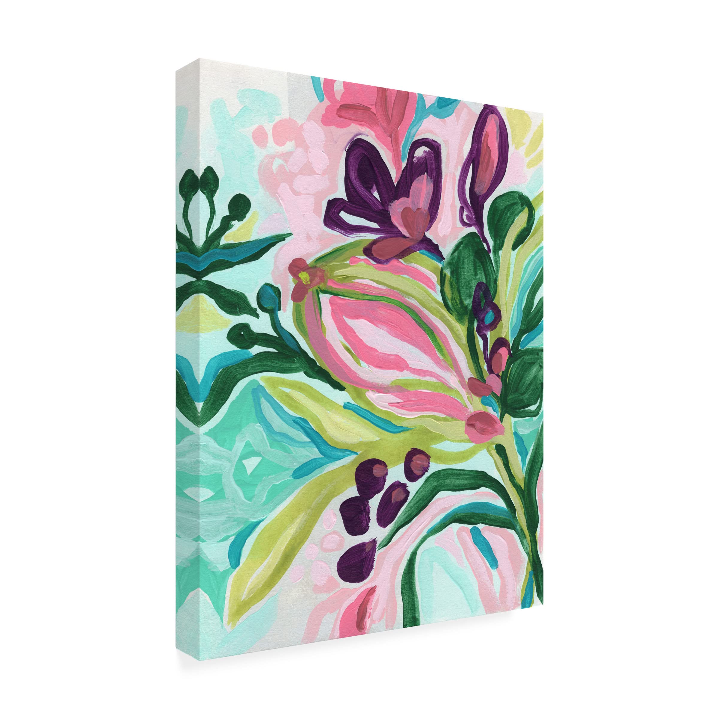 Trademark Fine Art 'Tropic Expression I' Canvas Wall Art by June Erica Vess - Tropical Beach Painting for Living Room, Bedroom & Office Decor