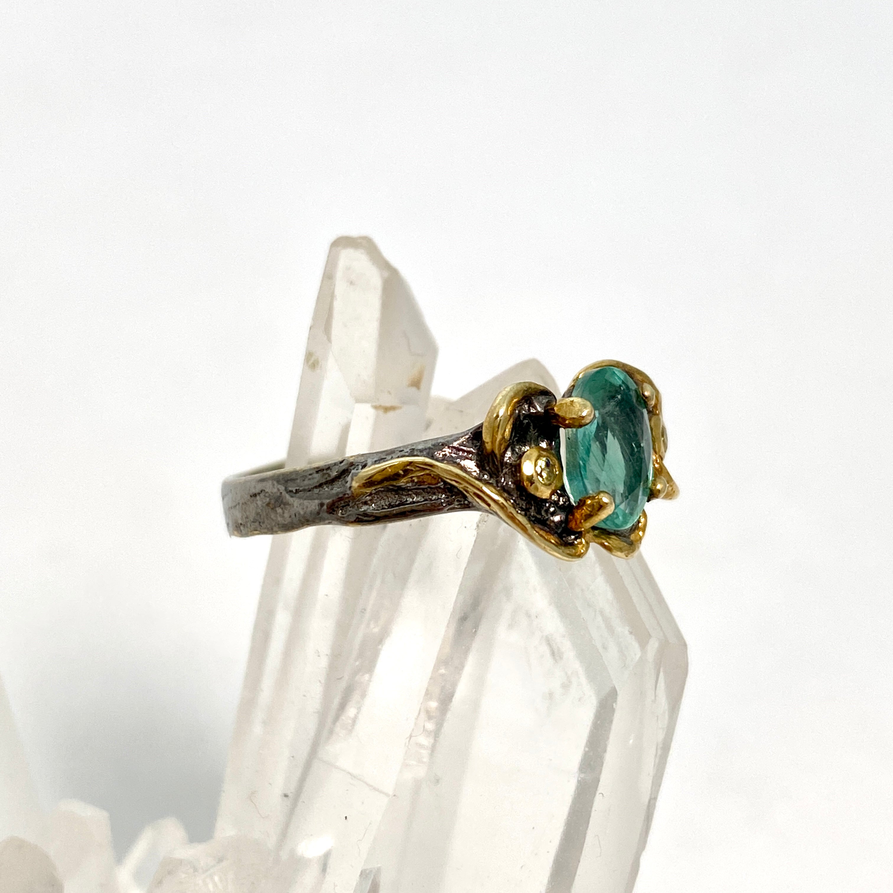 Emerald 925 Sterling Silver 18K Gold Plated Ring Size 8 - GRA Certified for Women - Perfect for Engagement, Wedding & Anniversary Gifts
