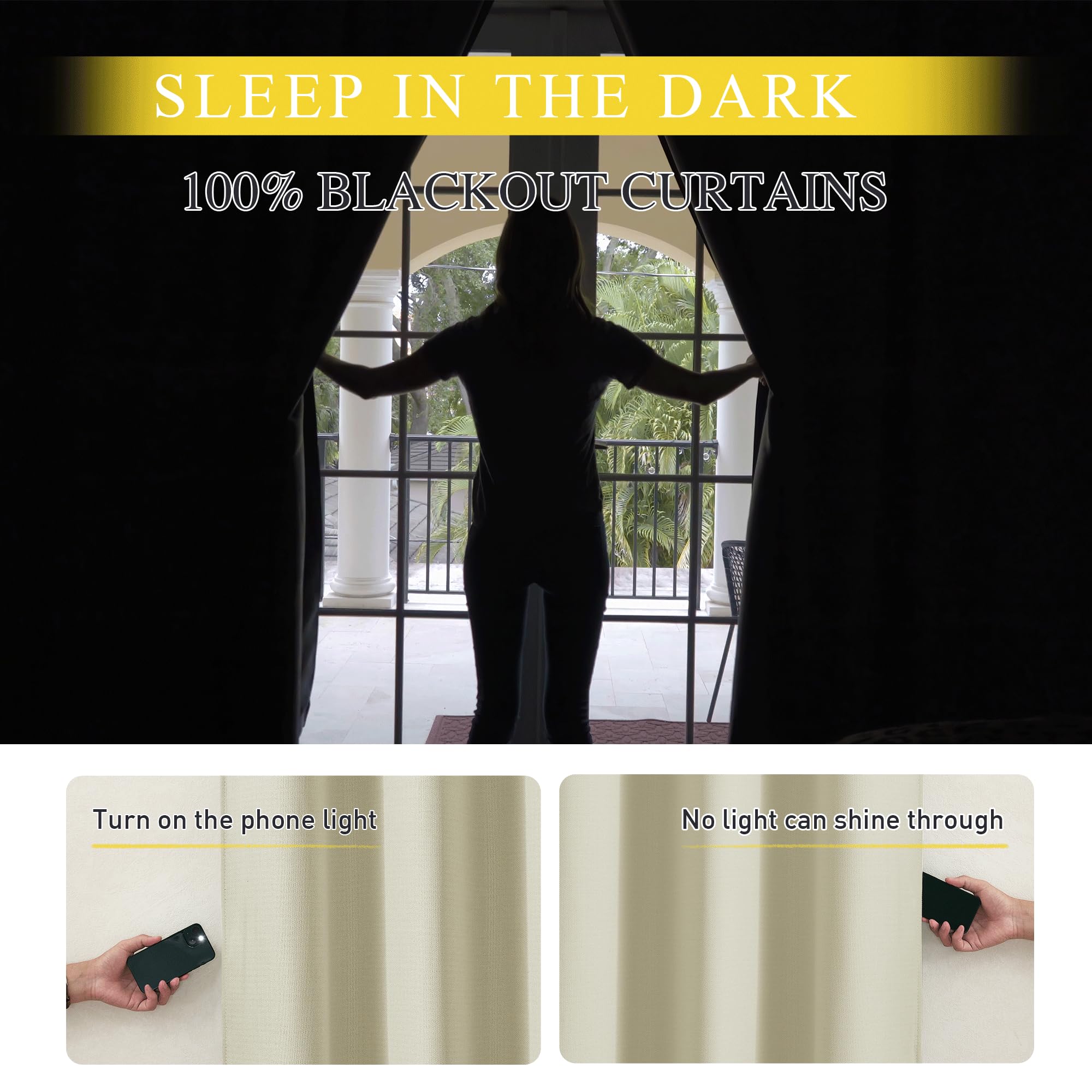 Nicetown 100% Blackout Soundproof Curtains - 84