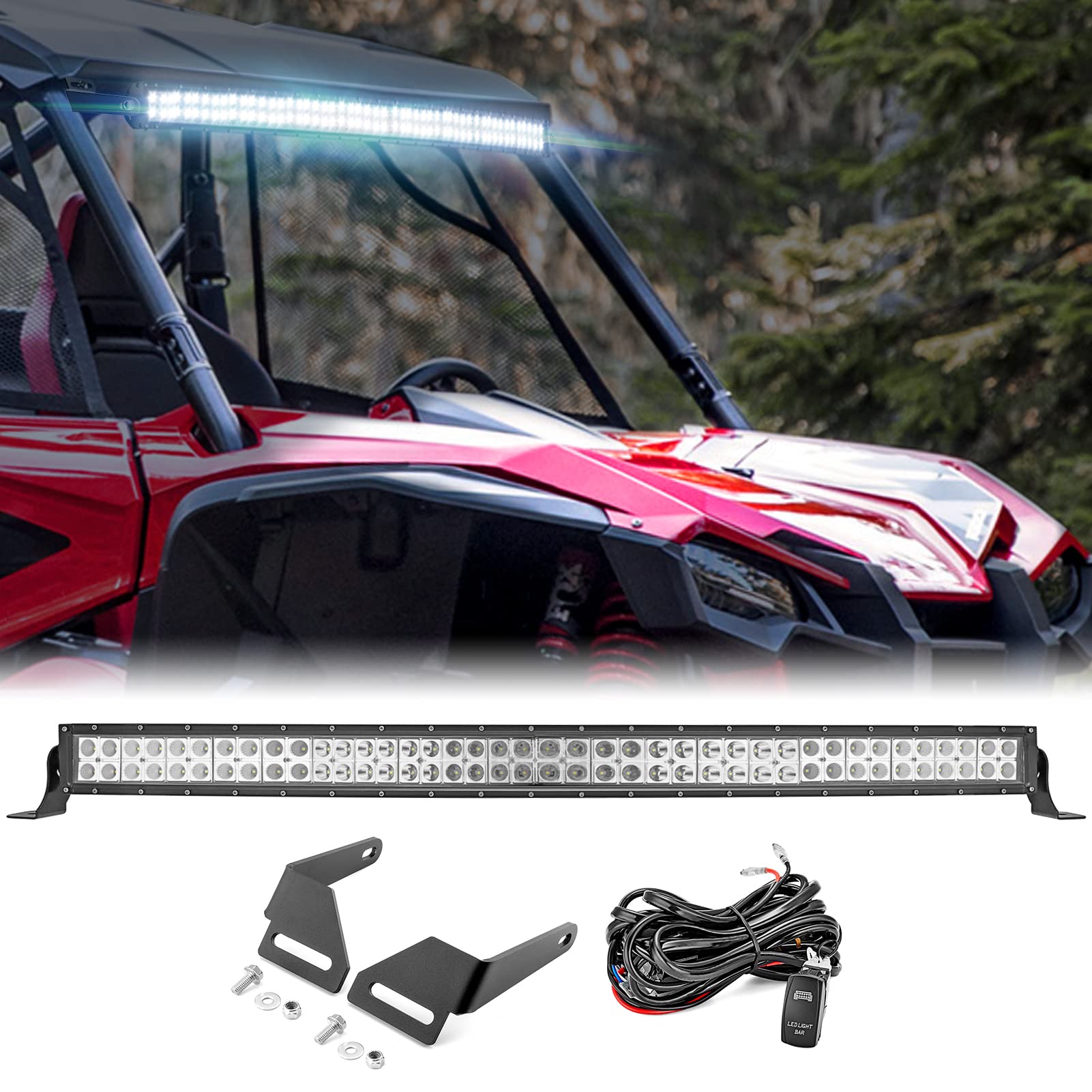 WeiSen 42-Inch LED Light Bar Roof Mount Bracket Kit for 2019-2021 Honda Talon 1000X 1000R 1000X-4 - Off-Road ATV UTV Lighting Accessory for Night Driving & Trail Adventures