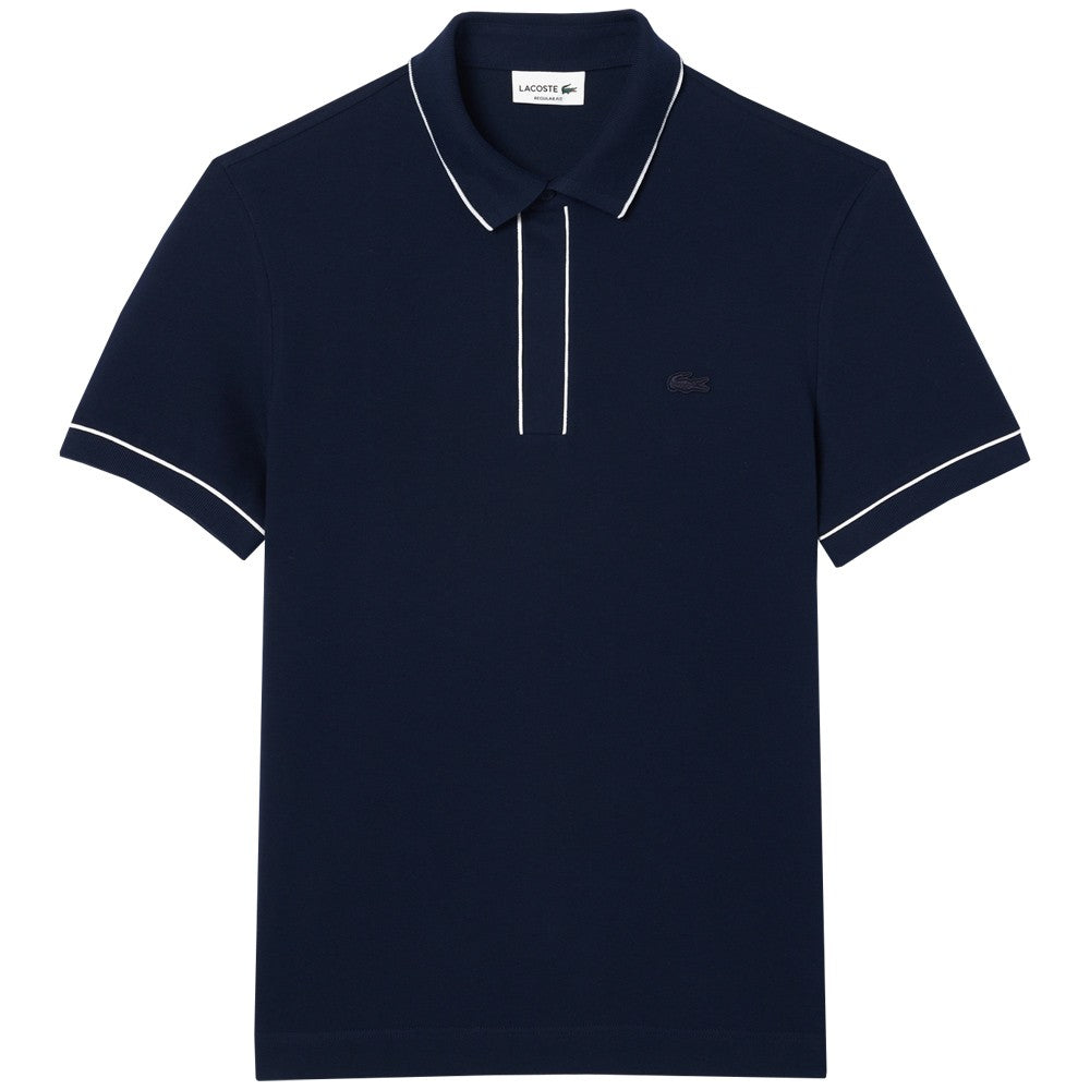 Lacoste Men's Paris Pique Polo Shirt - Classic Navy Blue Cotton Short Sleeve Casual Top for Golf, Work & Everyday Wear