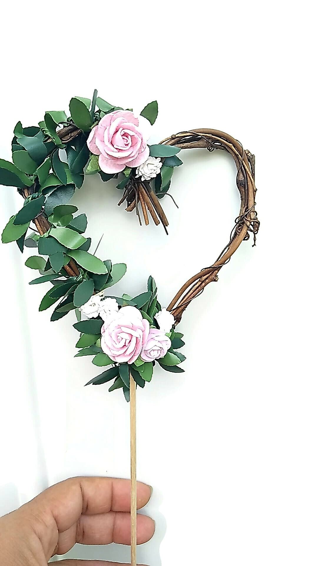 Elegant Floral Rose Cake Topper for Rustic Wedding Cakes, Bridal Showers & Anniversary Celebrations - Perfect for DIY Wedding Decorations & Dessert Table Centerpieces