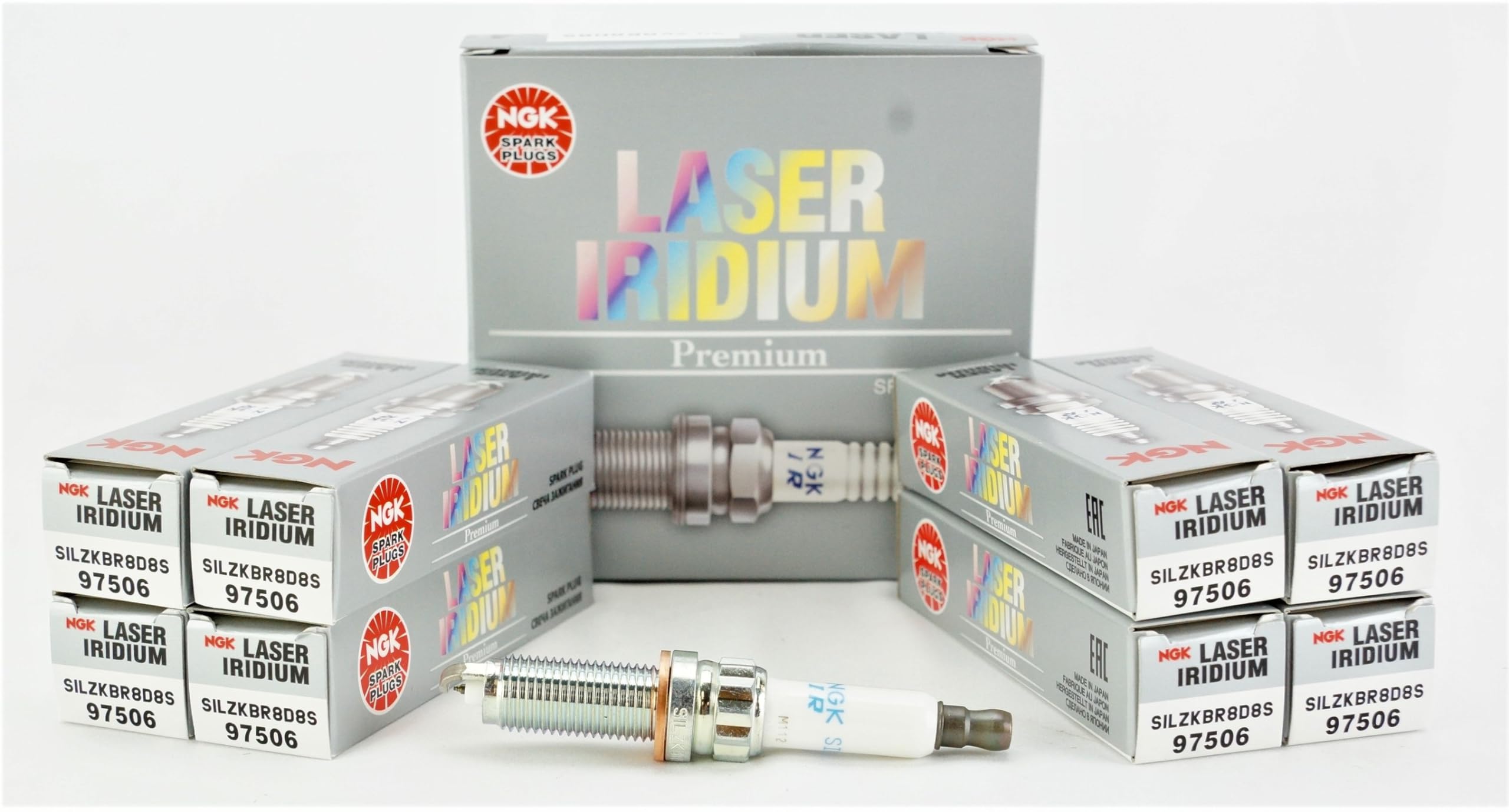 NGK SILZKBR8D8S 97506 Iridium Spark Plug - Pack of 8 for High Performance Cars, Trucks & SUVs - Perfect for Honda, Toyota, Ford & More